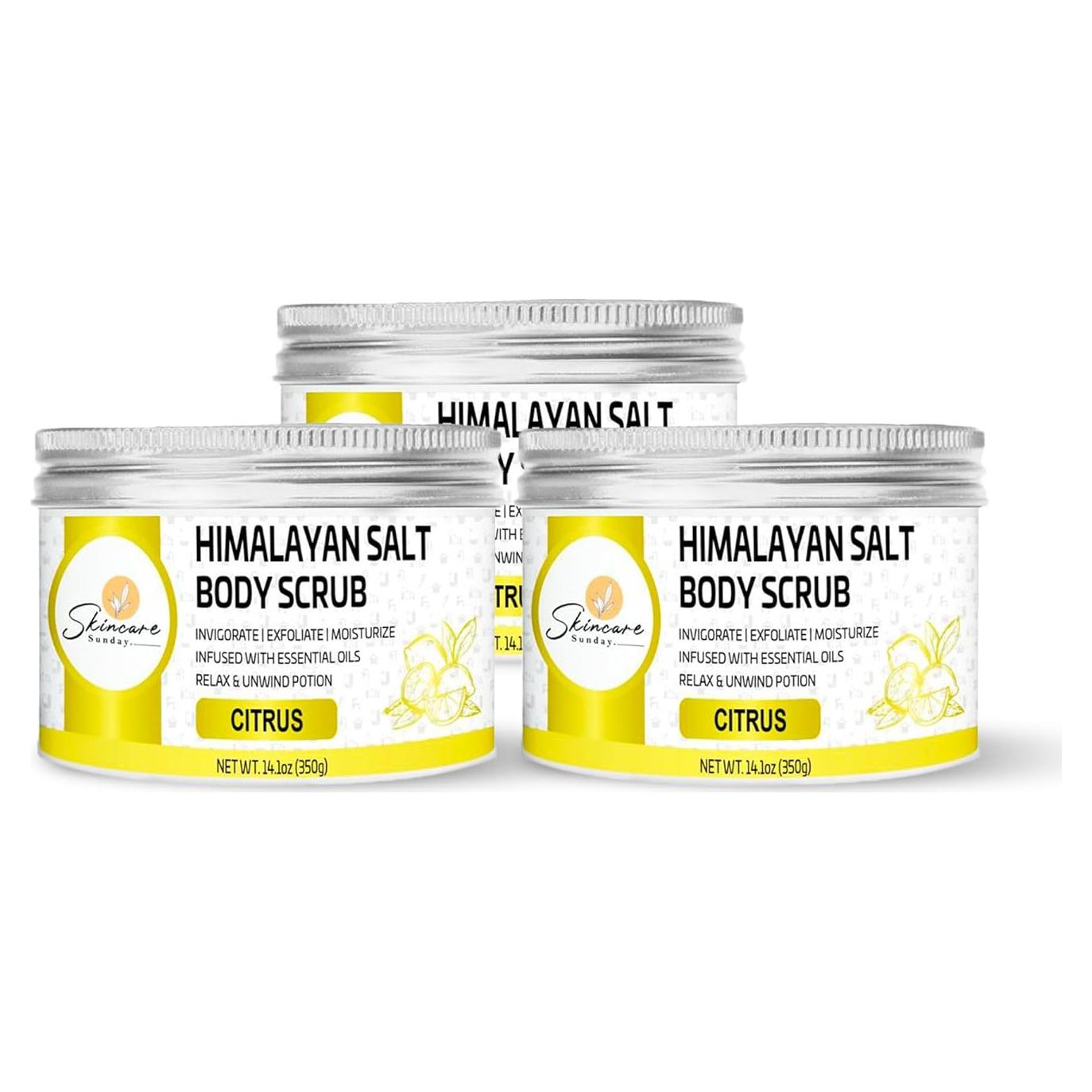 Exfoliante Corporal de Sal del Himalaya Cuidado de la Piel Domingo - 3 x 400 g Cítrico