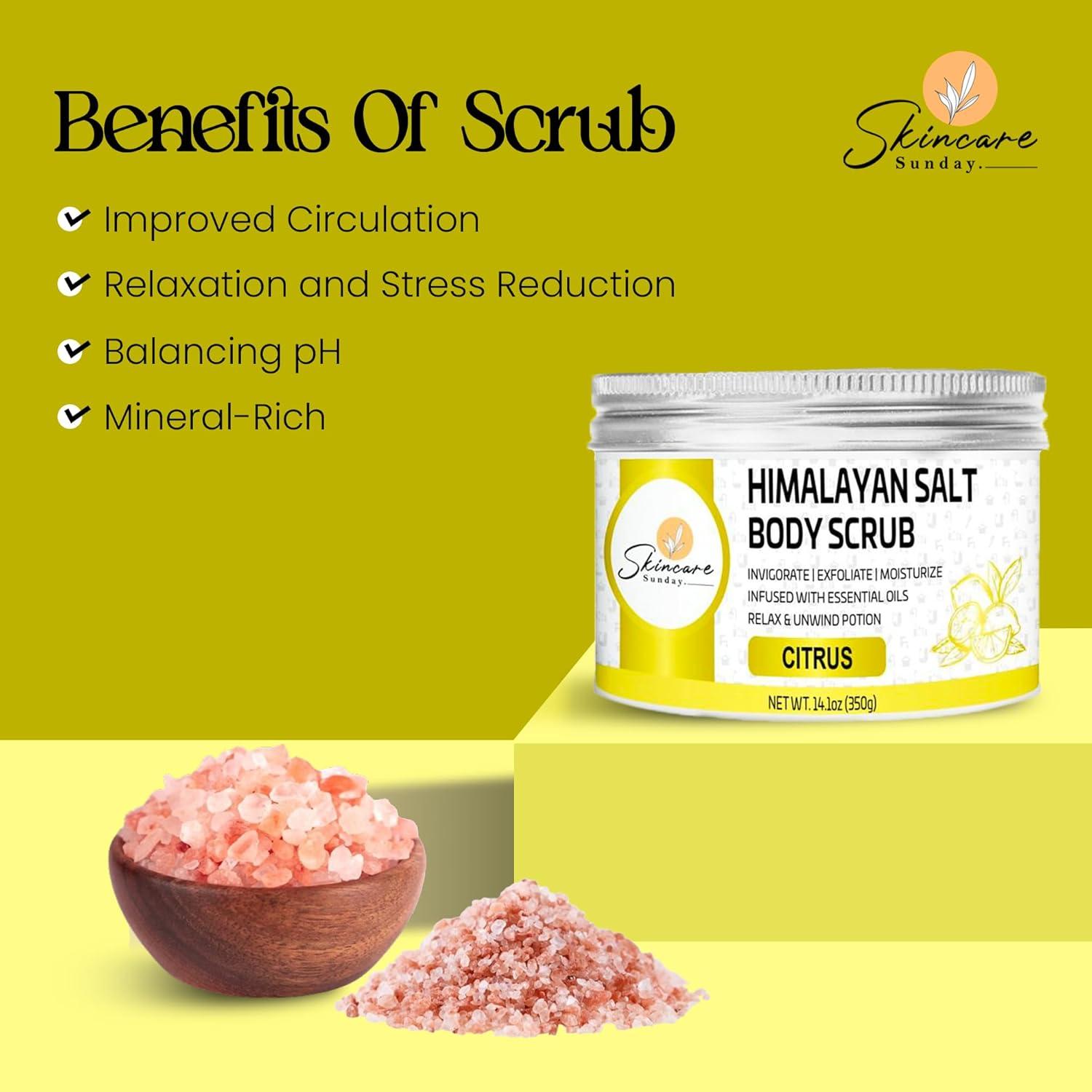 Exfoliante Corporal de Sal del Himalaya Cuidado de la Piel Domingo - 3 x 400 g Cítrico