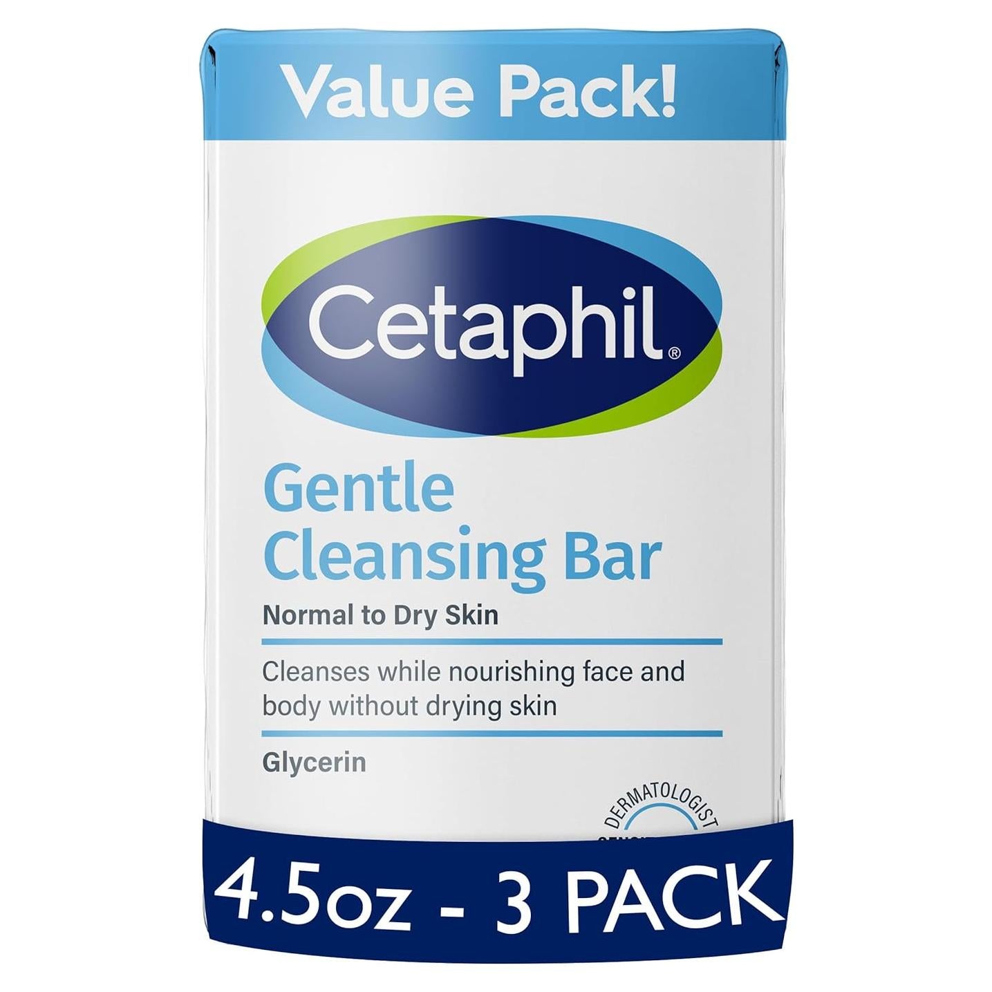 CETAPHIL Barra Limpiadora Suave 127.6 g x 3 - Piel Sensible