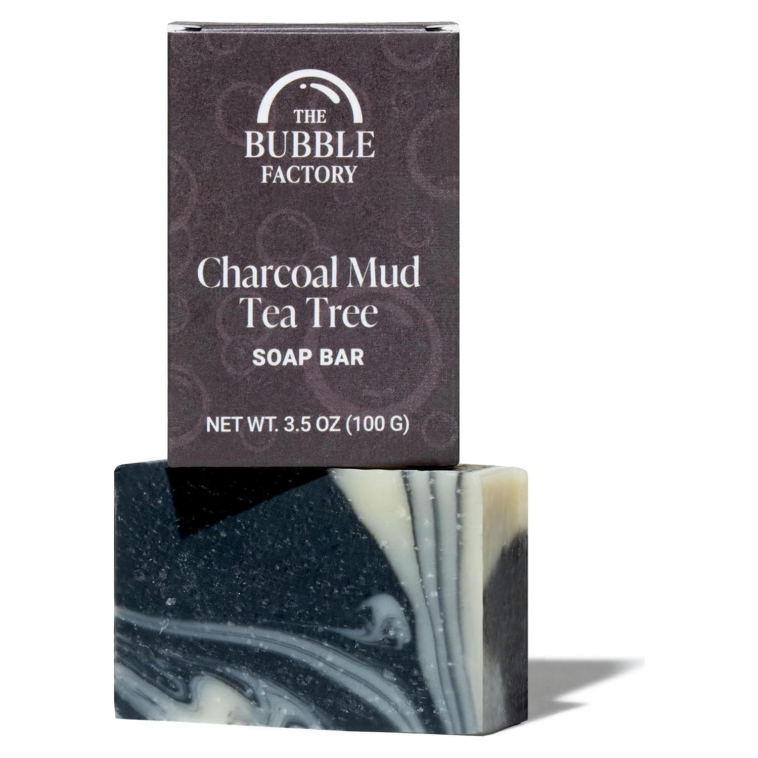 Jabón Natural Vegano The Bubble Factory 99g Barro de Carbón