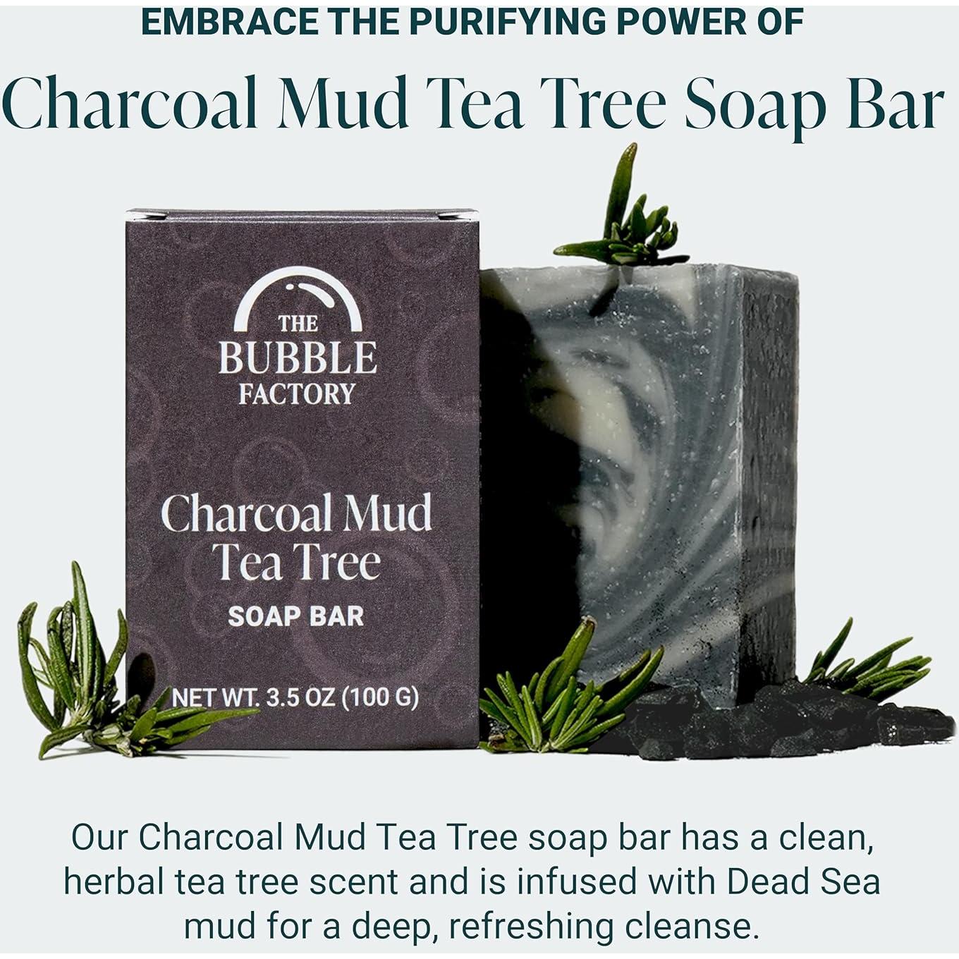 Jabón Natural Vegano The Bubble Factory 99g Barro de Carbón