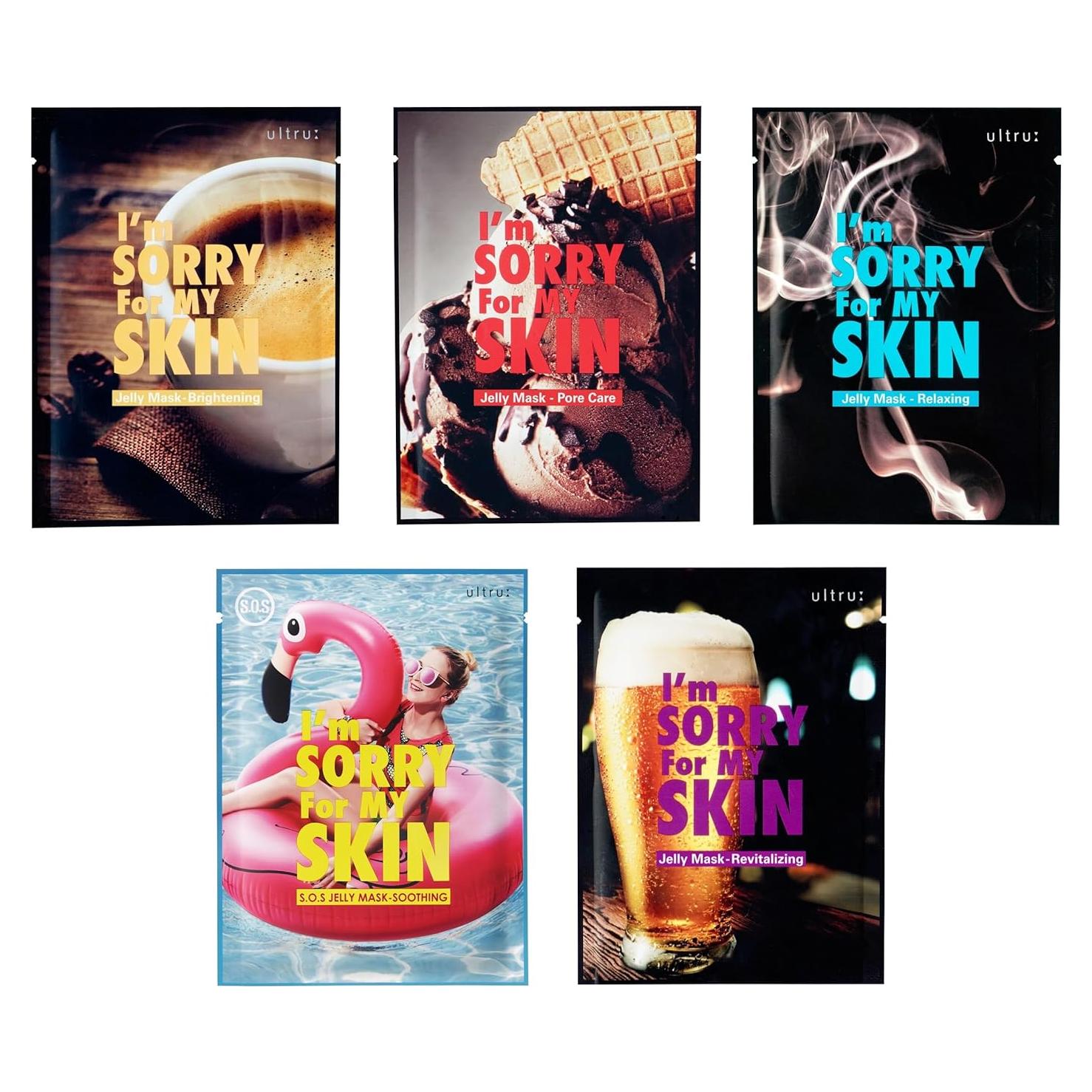 Conjunto de 5 Máscaras de Gel Ultru para Cuidado de Piel