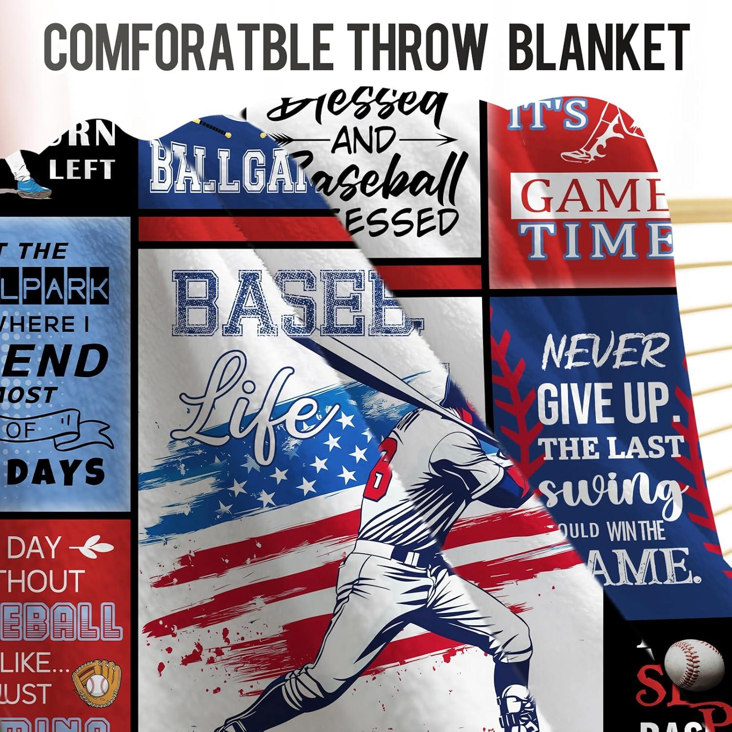 Manta de Béisbol Levens 127x152cm Azul, Suave y Liviana