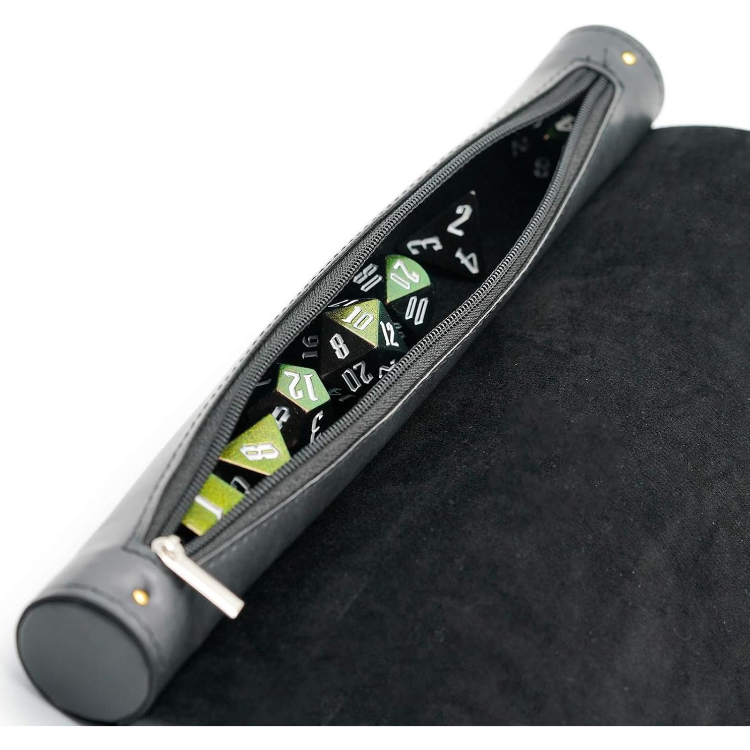 Alfombrilla y Soporte de Dados Cusdie 2 en 1 - Negro