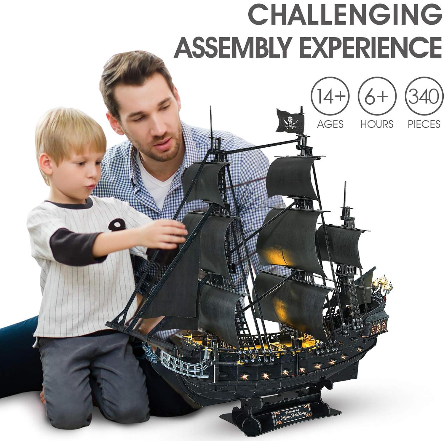 Rompecabezas 3D CubicFun Barco Pirata LED 68.58 cm