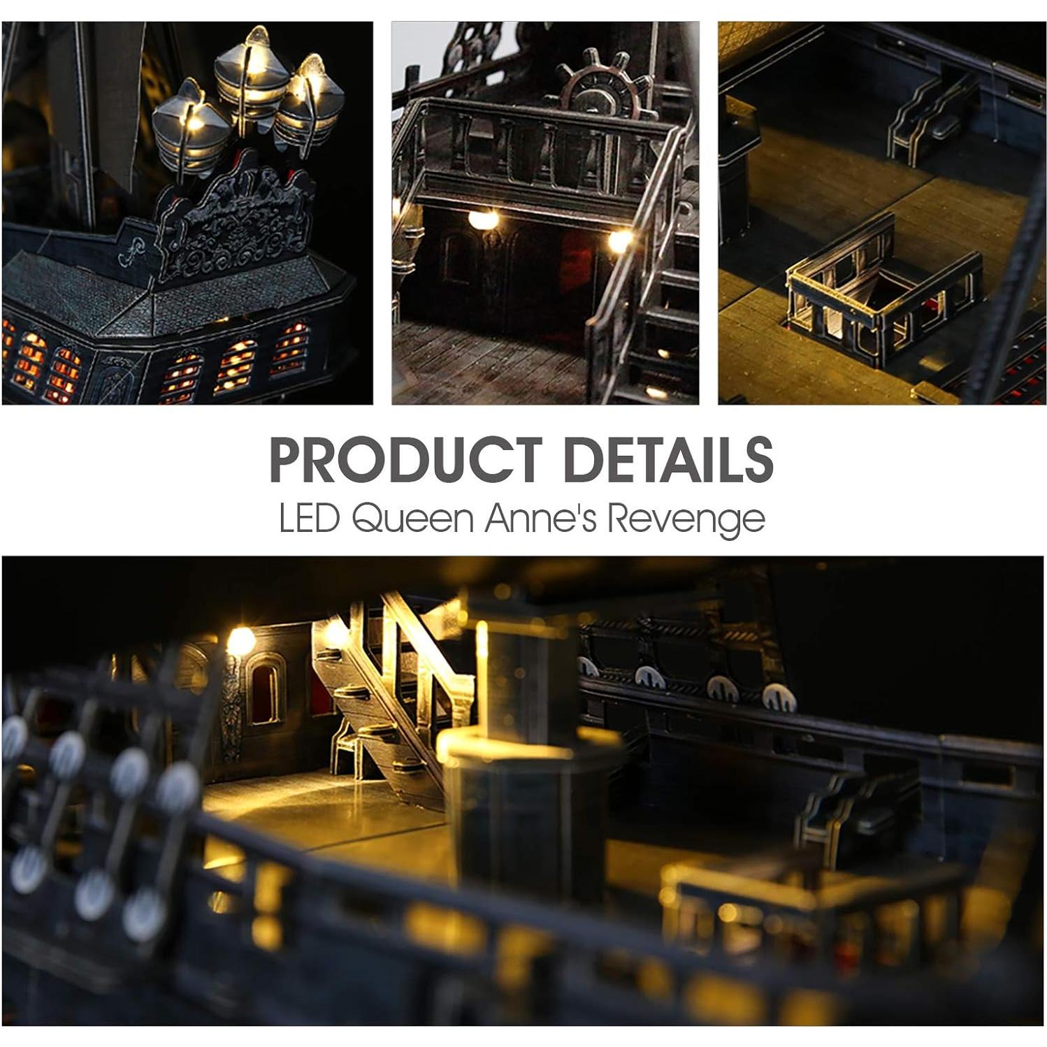 Rompecabezas 3D CubicFun Barco Pirata LED 68.58 cm