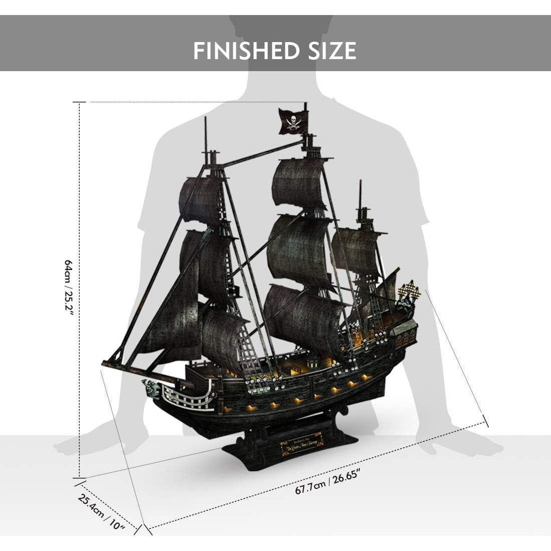 Rompecabezas 3D CubicFun Barco Pirata LED 68.58 cm