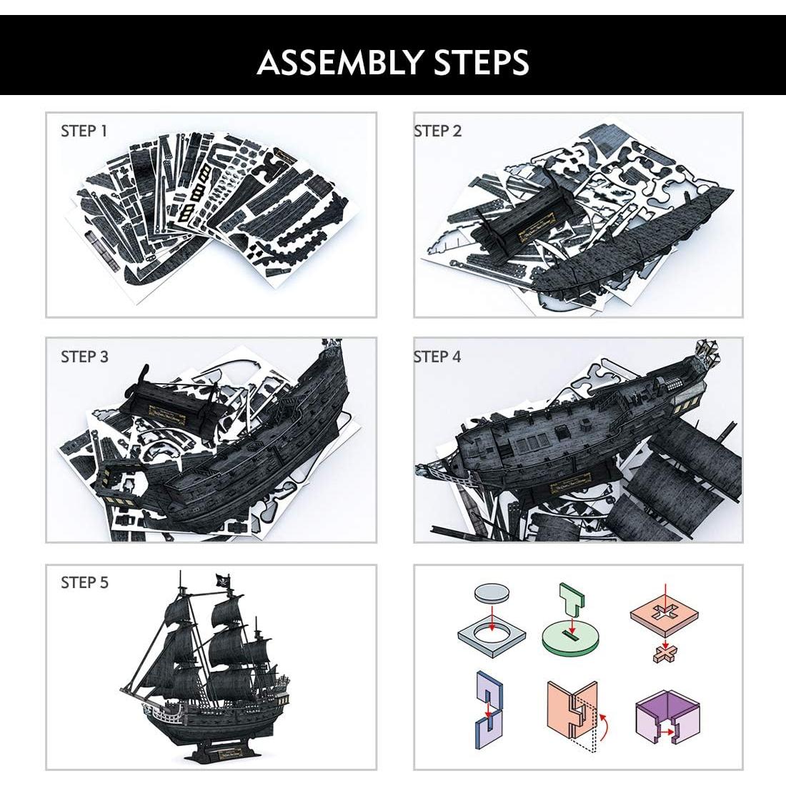 Rompecabezas 3D CubicFun Barco Pirata LED 68.58 cm