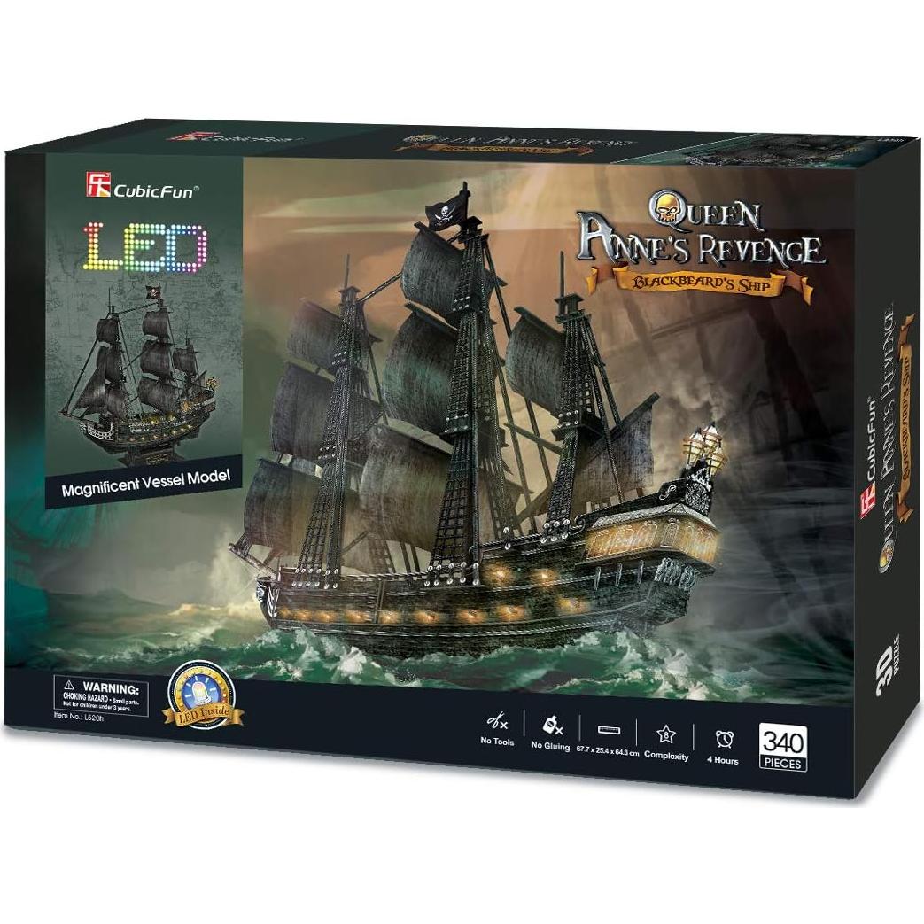 Rompecabezas 3D CubicFun Barco Pirata LED 68.58 cm