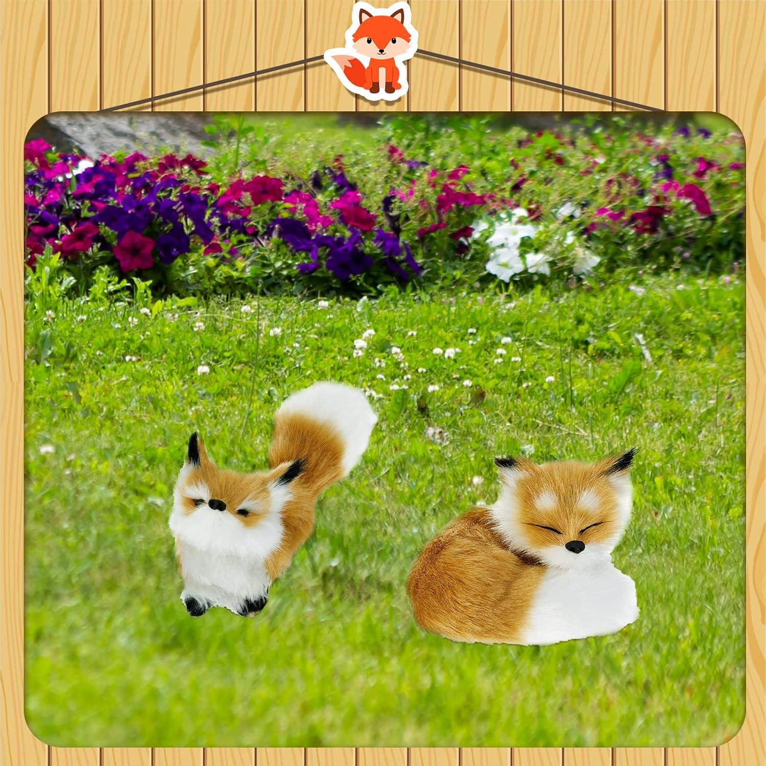 Juguete de Zorro de Peluche Chivao 2 Piezas Marrón 14x7 cm