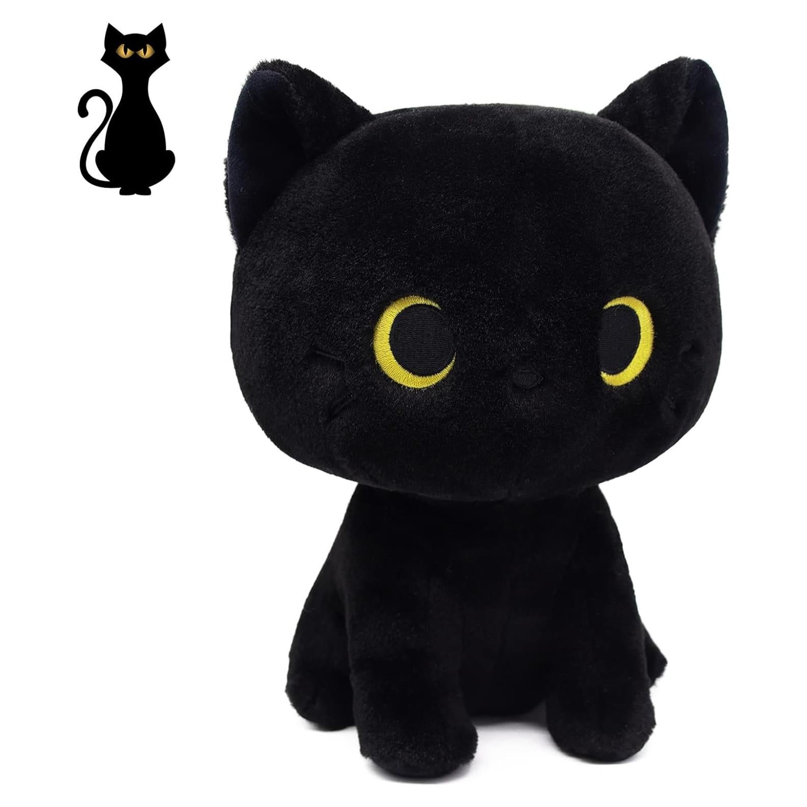 Gato Negro de Peluche Lindo 20cm LSYDCARM Almohada Suave