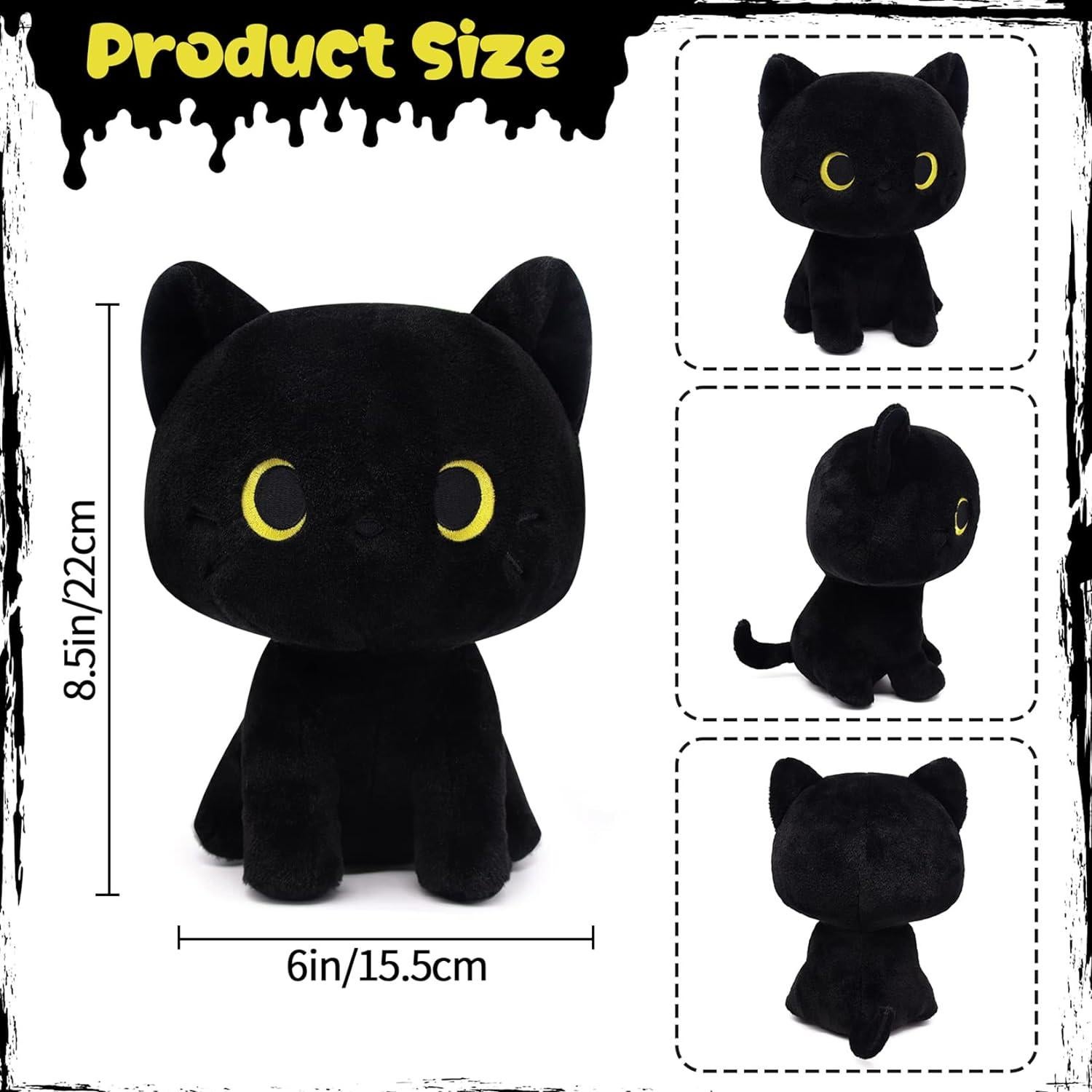 Gato Negro de Peluche Lindo 20cm LSYDCARM Almohada Suave