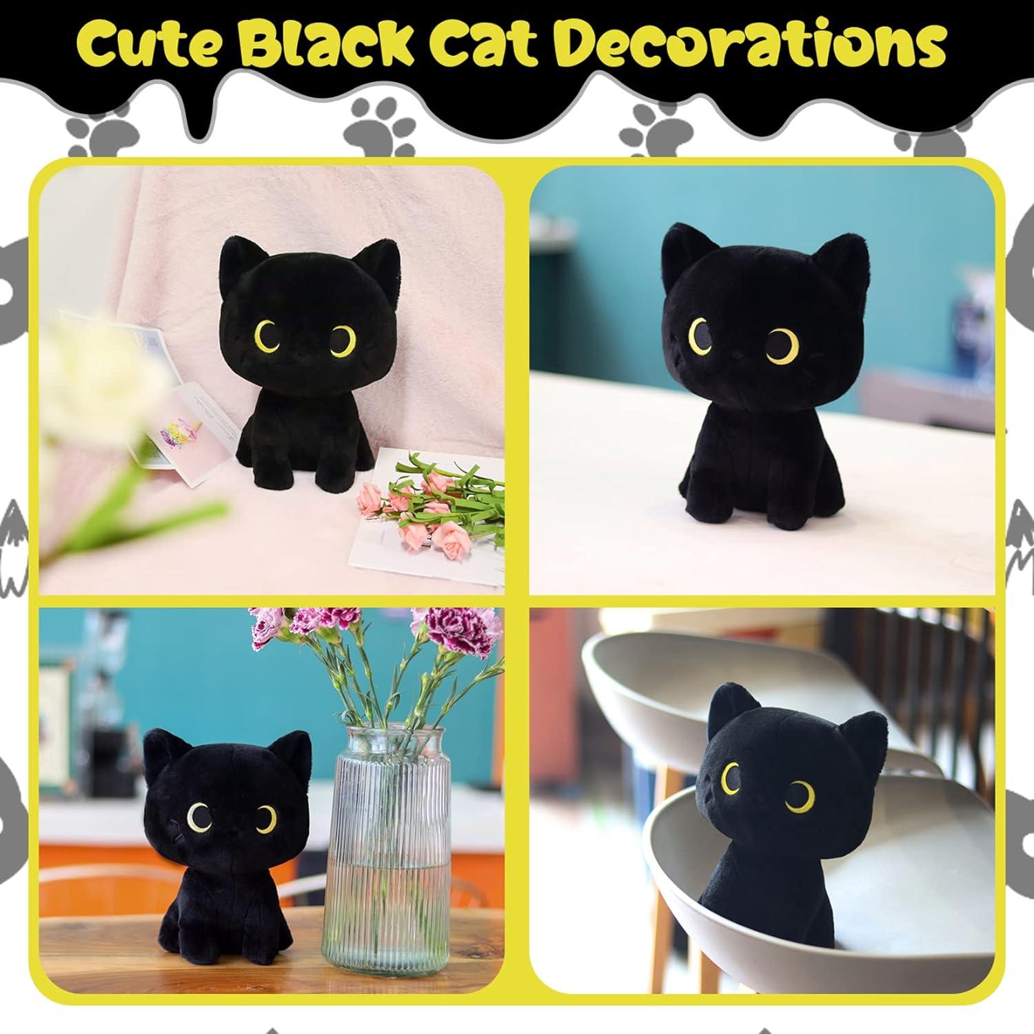 Gato Negro de Peluche Lindo 20cm LSYDCARM Almohada Suave