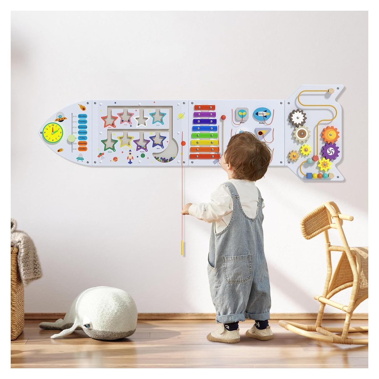 Paneles de Pared Sensoriales Spacocld 4 Piezas Actividades Niños