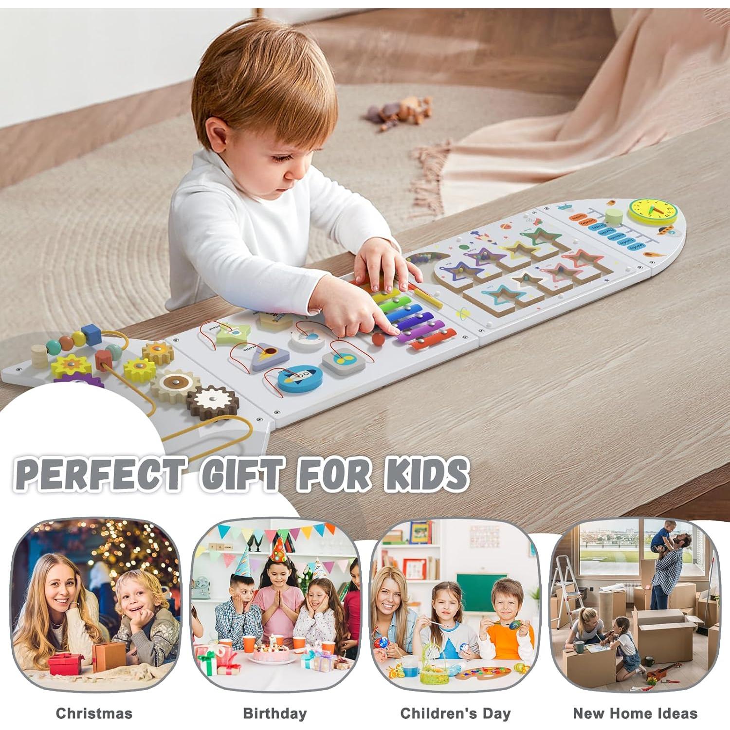 Paneles de Pared Sensoriales Spacocld 4 Piezas Actividades Niños