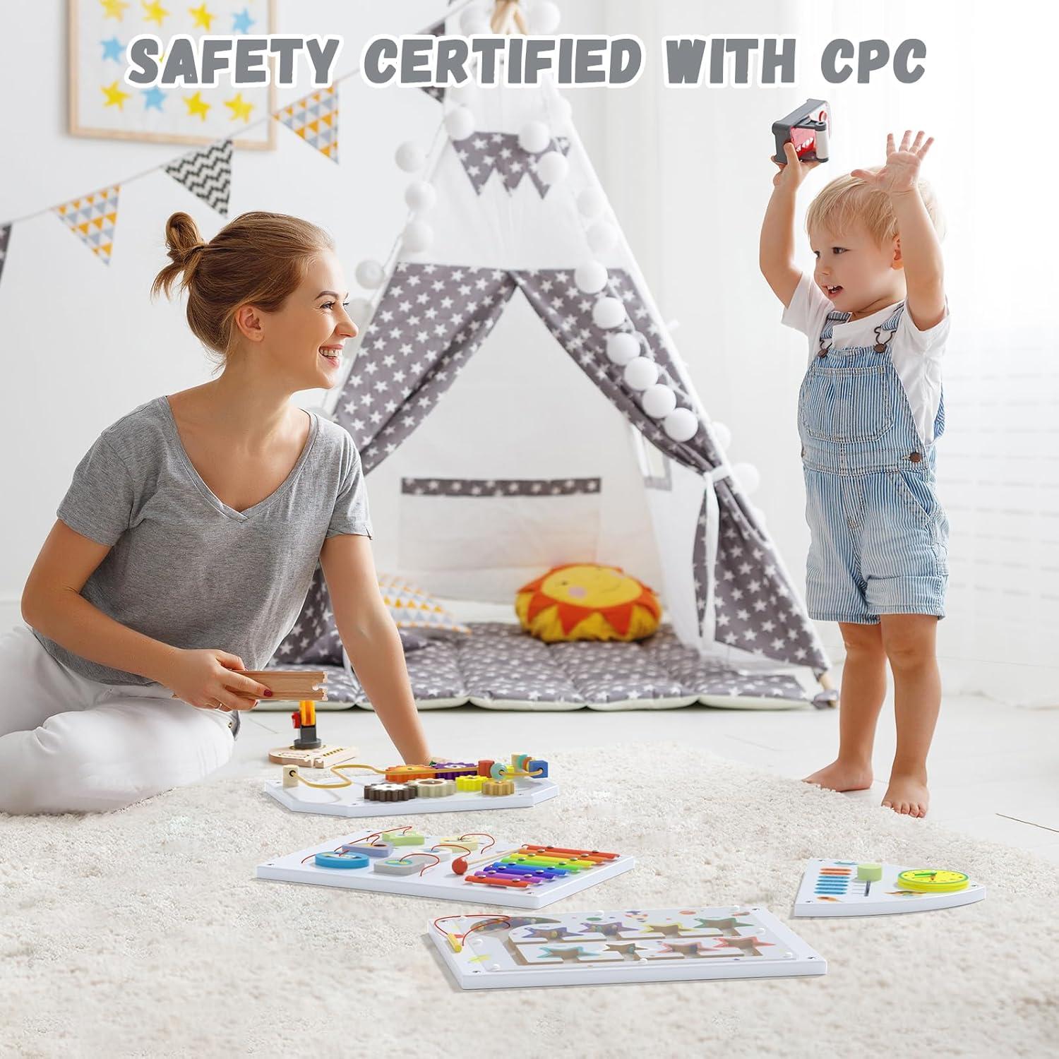 Paneles de Pared Sensoriales Spacocld 4 Piezas Actividades Niños