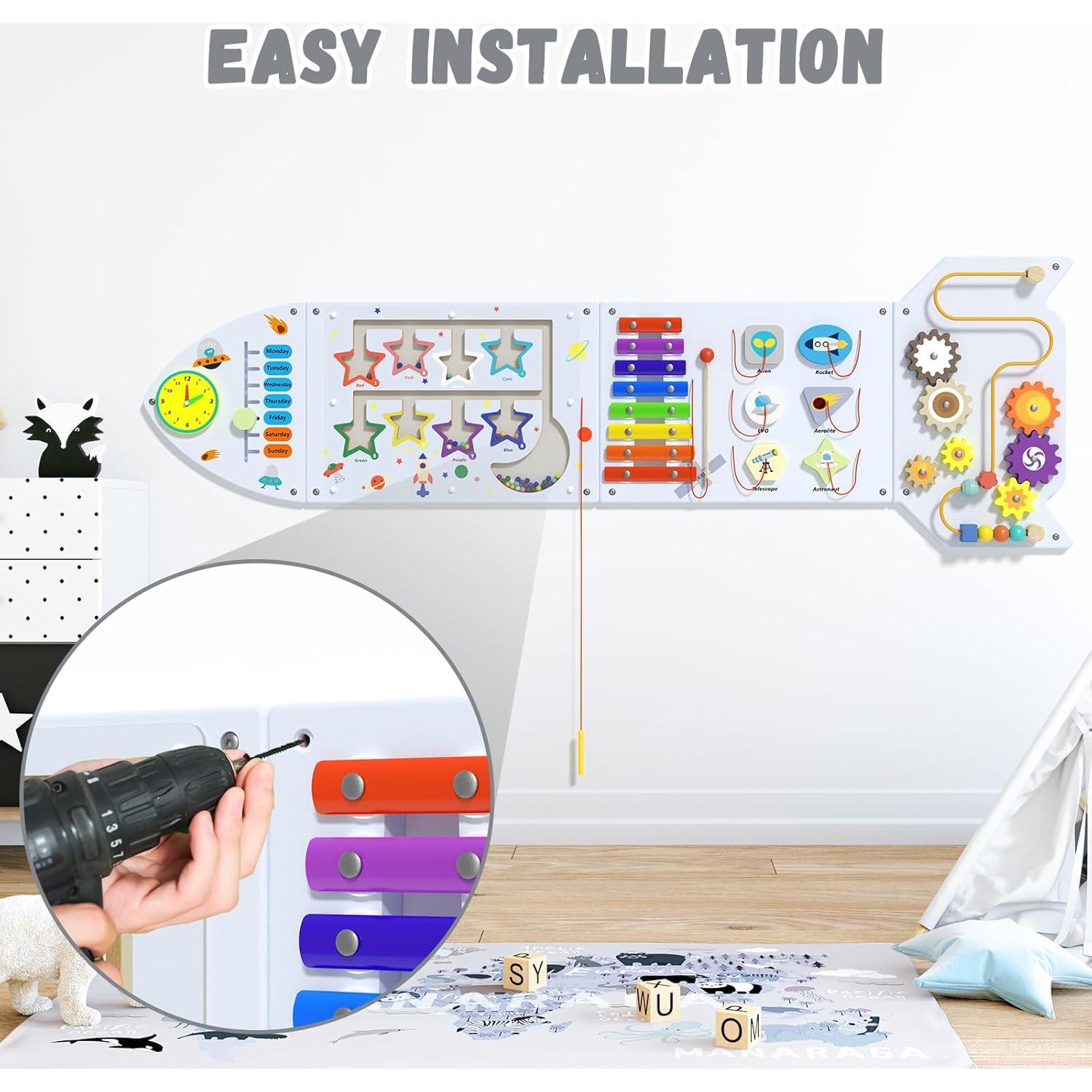 Paneles de Pared Sensoriales Spacocld 4 Piezas Actividades Niños