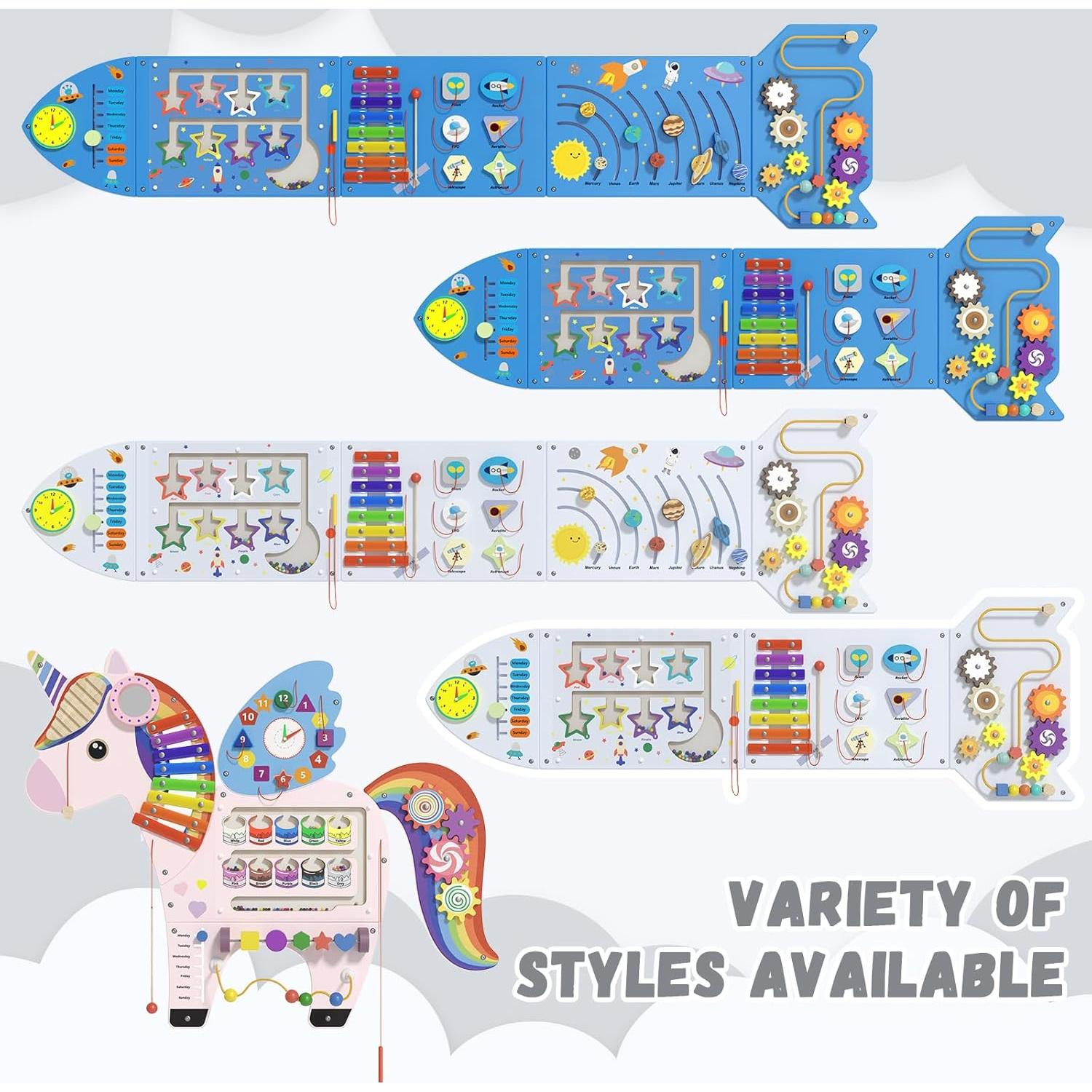 Paneles de Pared Sensoriales Spacocld 4 Piezas Actividades Niños