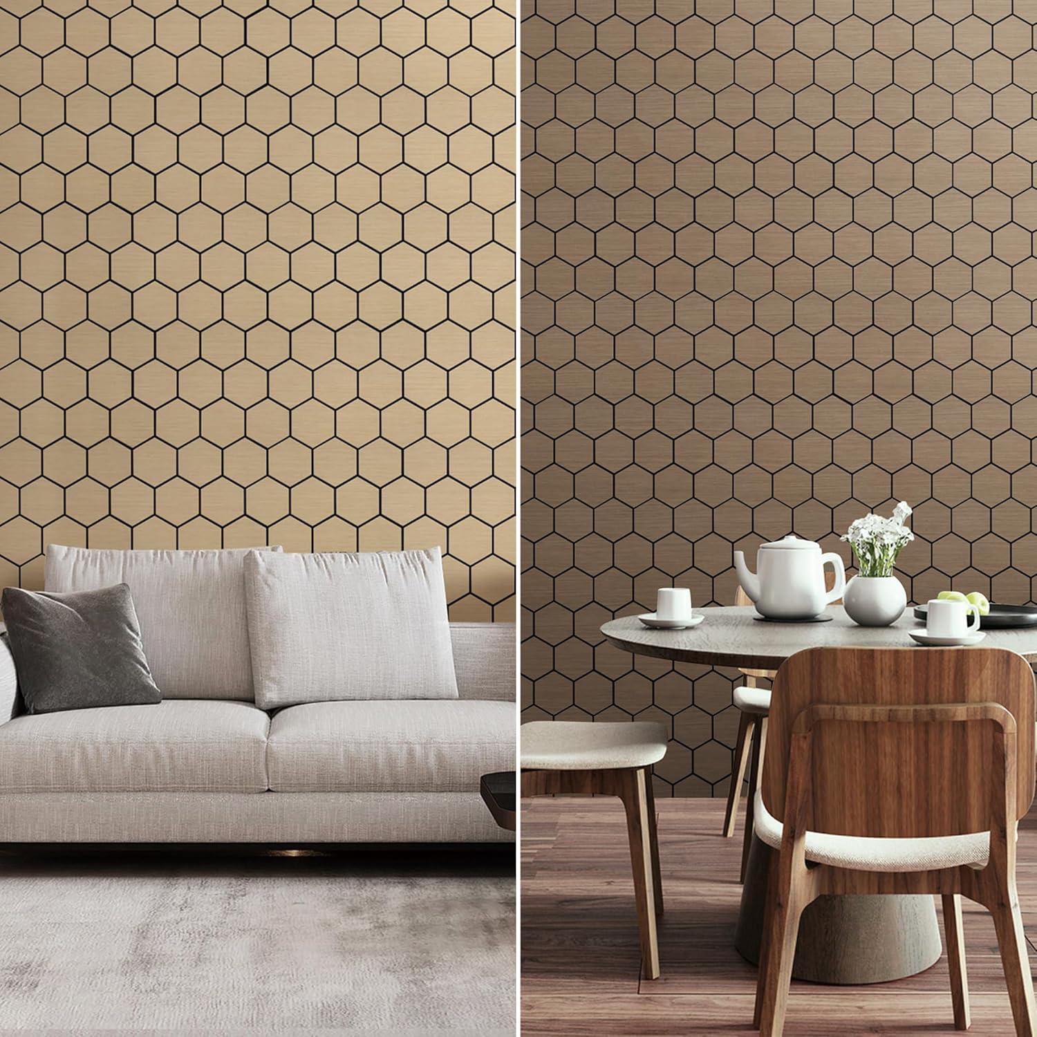 Paneles Acústicos Hexagonales Kieacia 2 Piezas Roble 60x60cm