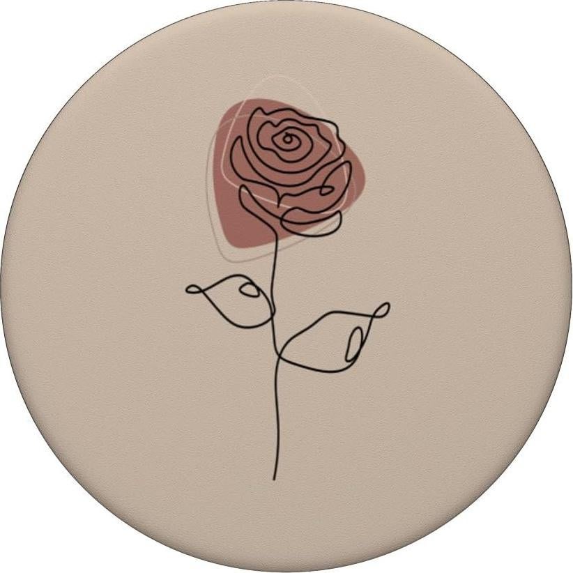 PopSockets Adhesivo PopGrip Floral Minimalista Rosa Marrón