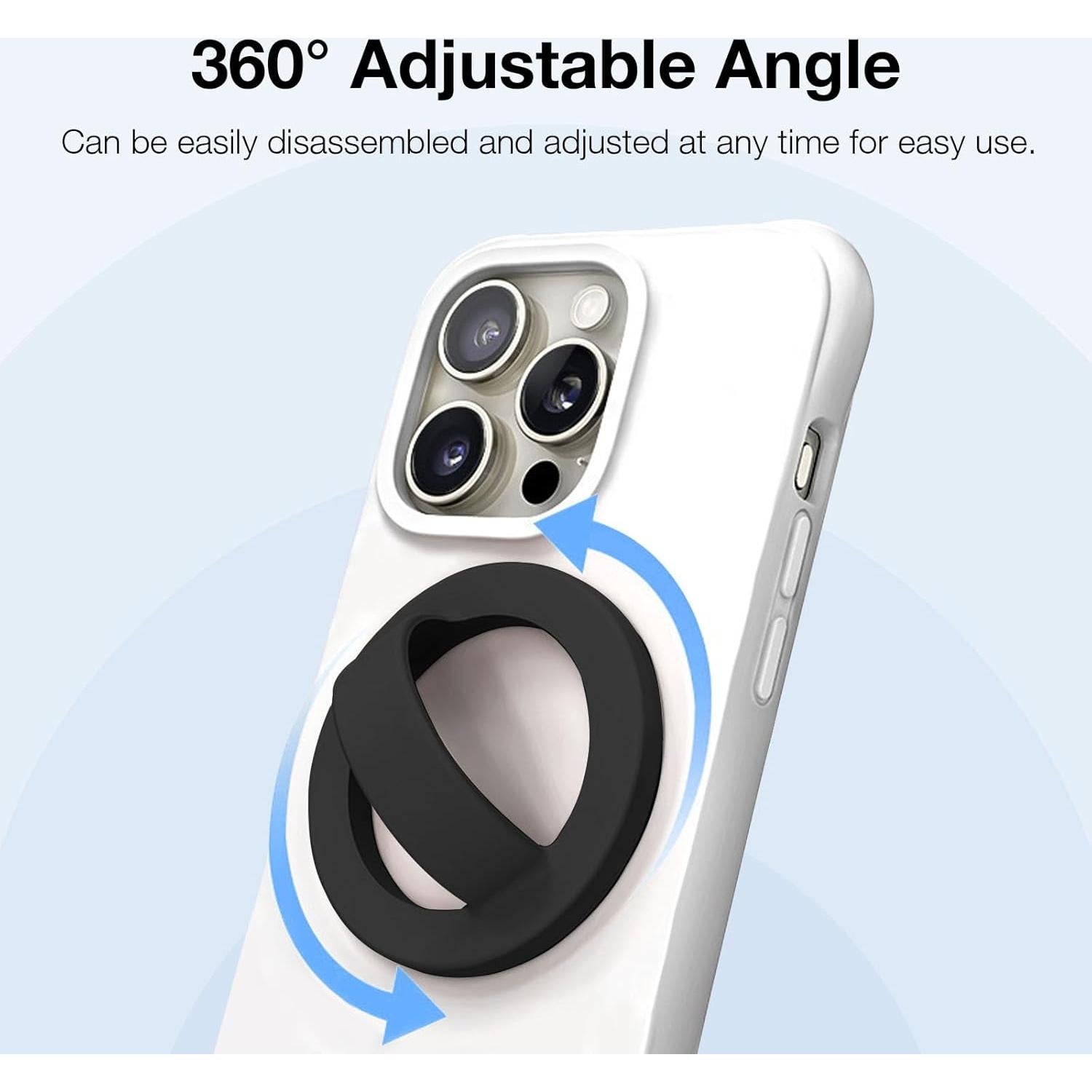 Agarrador Magnético para Teléfono Yovimak - Rotación 360° - Compatible iPhone 16/15/14/13/12 - Color Negro