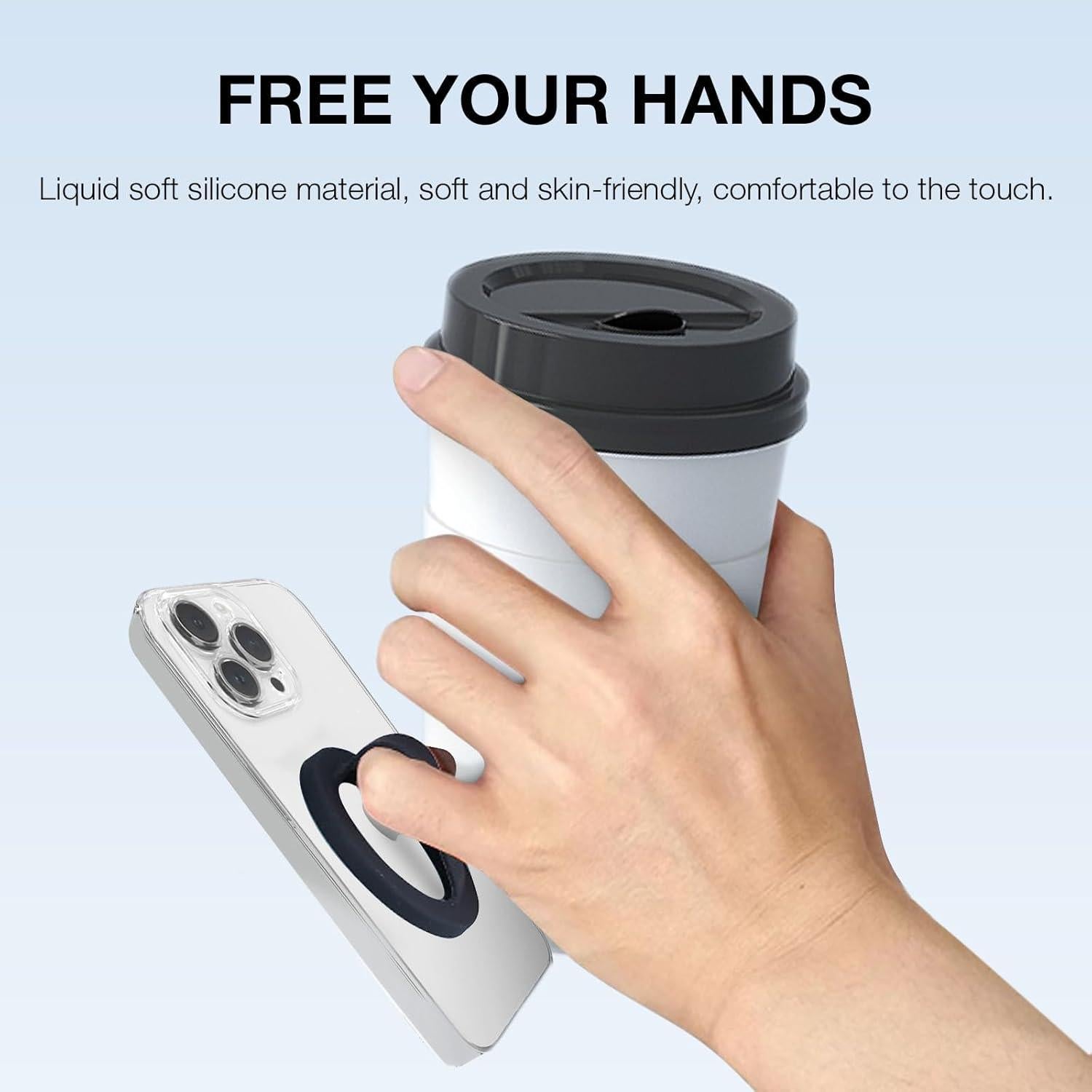 Agarrador Magnético para Teléfono Yovimak - Rotación 360° - Compatible iPhone 16/15/14/13/12 - Color Negro