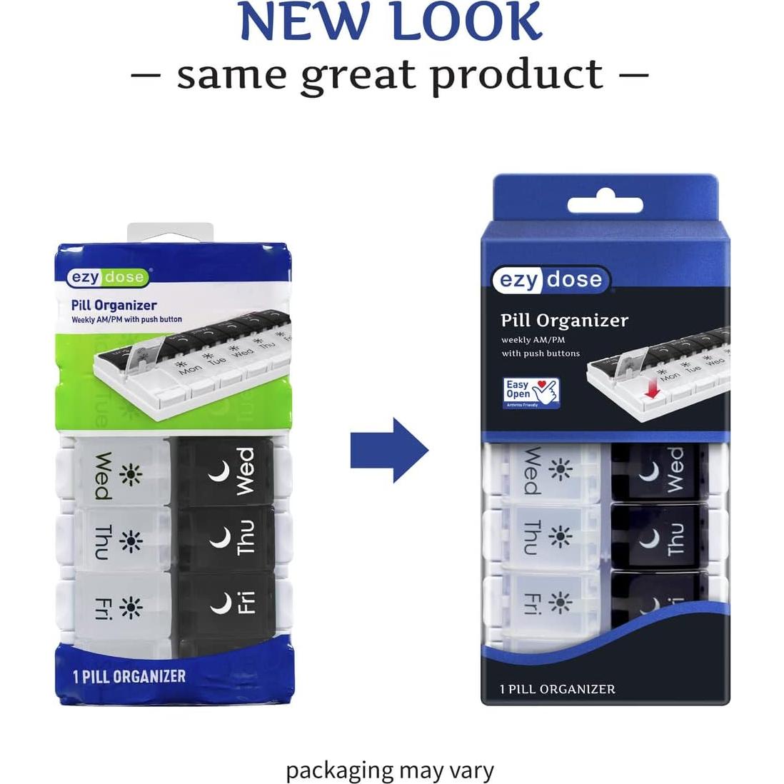 Organizador de Pastillas EZY DOSE 7 Días Botón Presión AM/PM