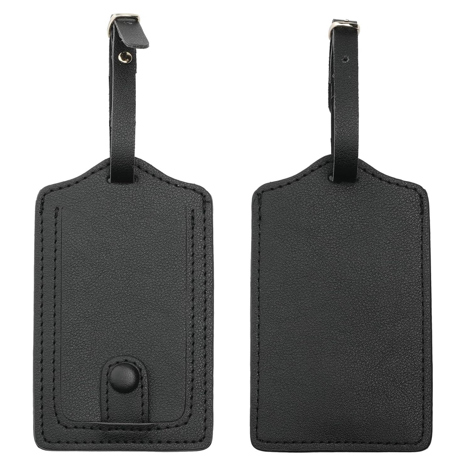 Etiquetas de Equipaje de Cuero PU COOLYOUTH - Negros