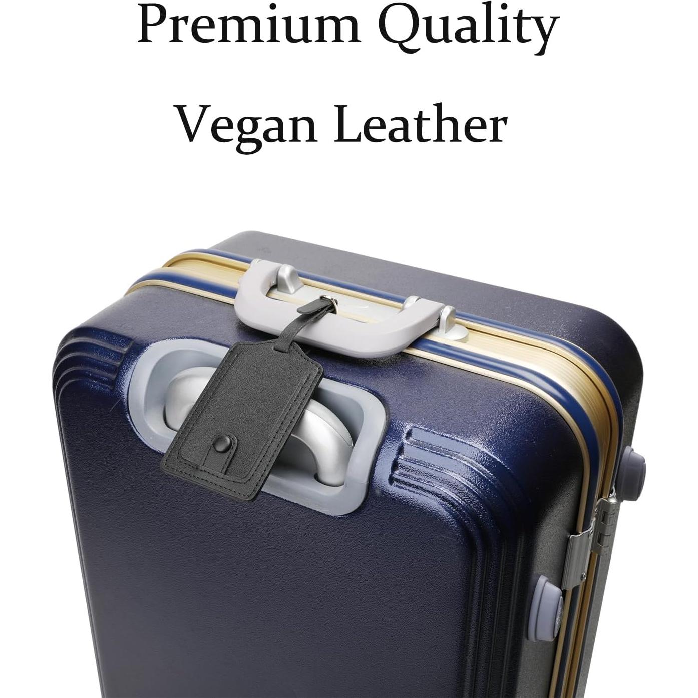 Etiquetas de Equipaje de Cuero PU COOLYOUTH - Negros