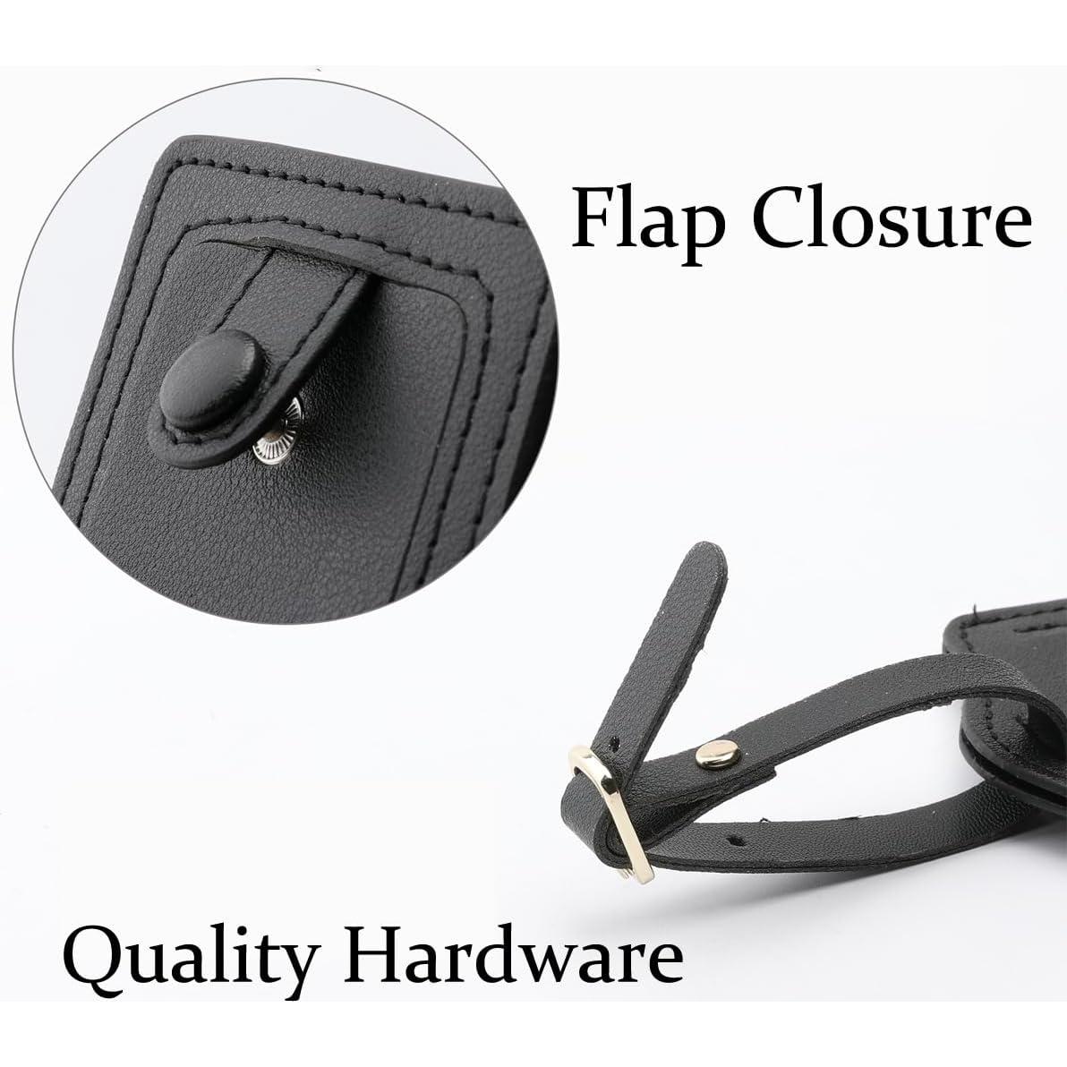 Etiquetas de Equipaje de Cuero PU COOLYOUTH - Negros