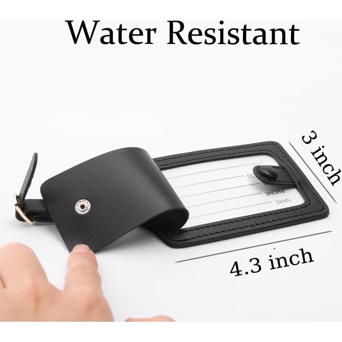 Etiquetas de Equipaje de Cuero PU COOLYOUTH - Negros