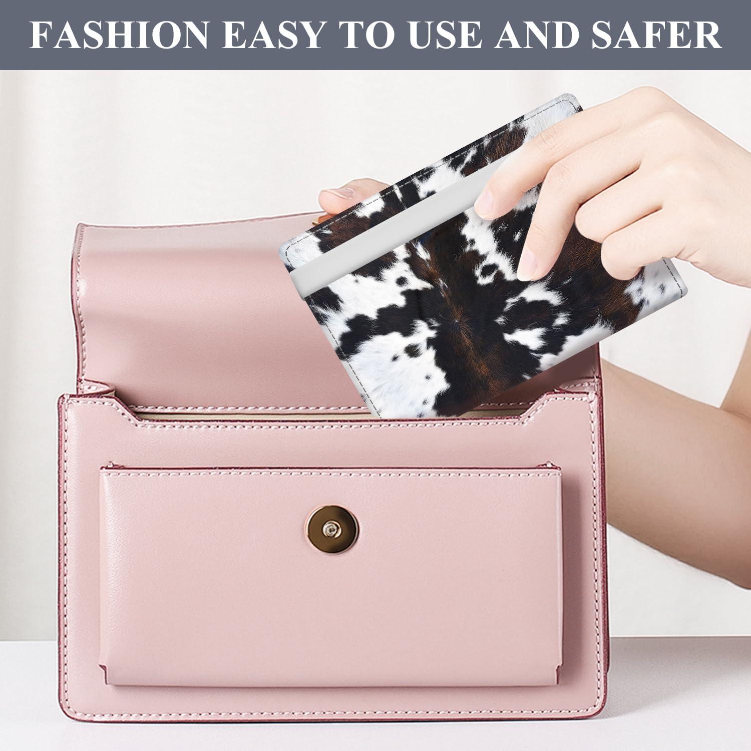 Portapasaportes de Cuero Premium RFID ATJFKIXL Negro Blanco