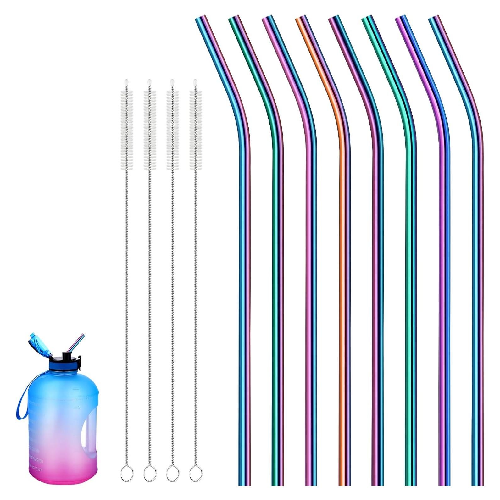 Pajitas de Acero Inoxidable Geiserailie 14" Rainbow - 8 Piezas