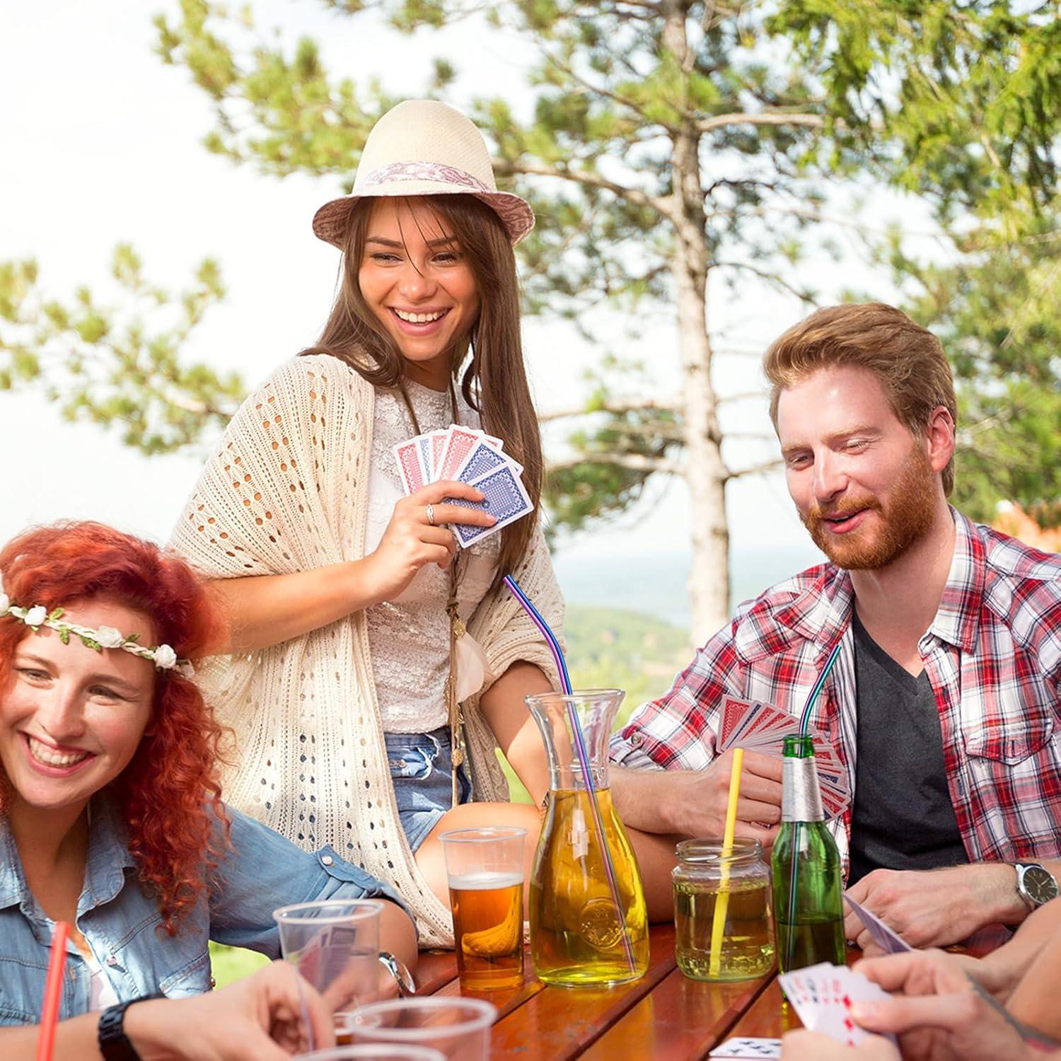 Pajitas de Acero Inoxidable Geiserailie 14" Rainbow - 8 Piezas