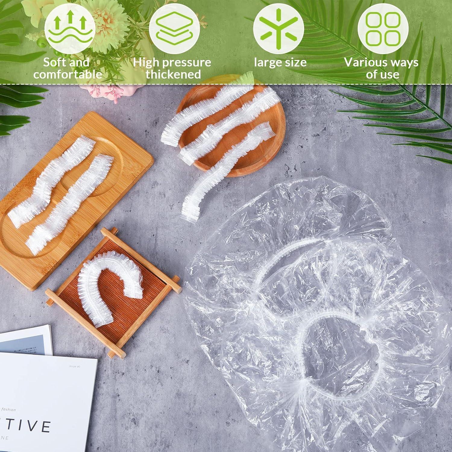 Gorras de Ducha Desechables Retisee 140 Pcs Grandes Transparentes