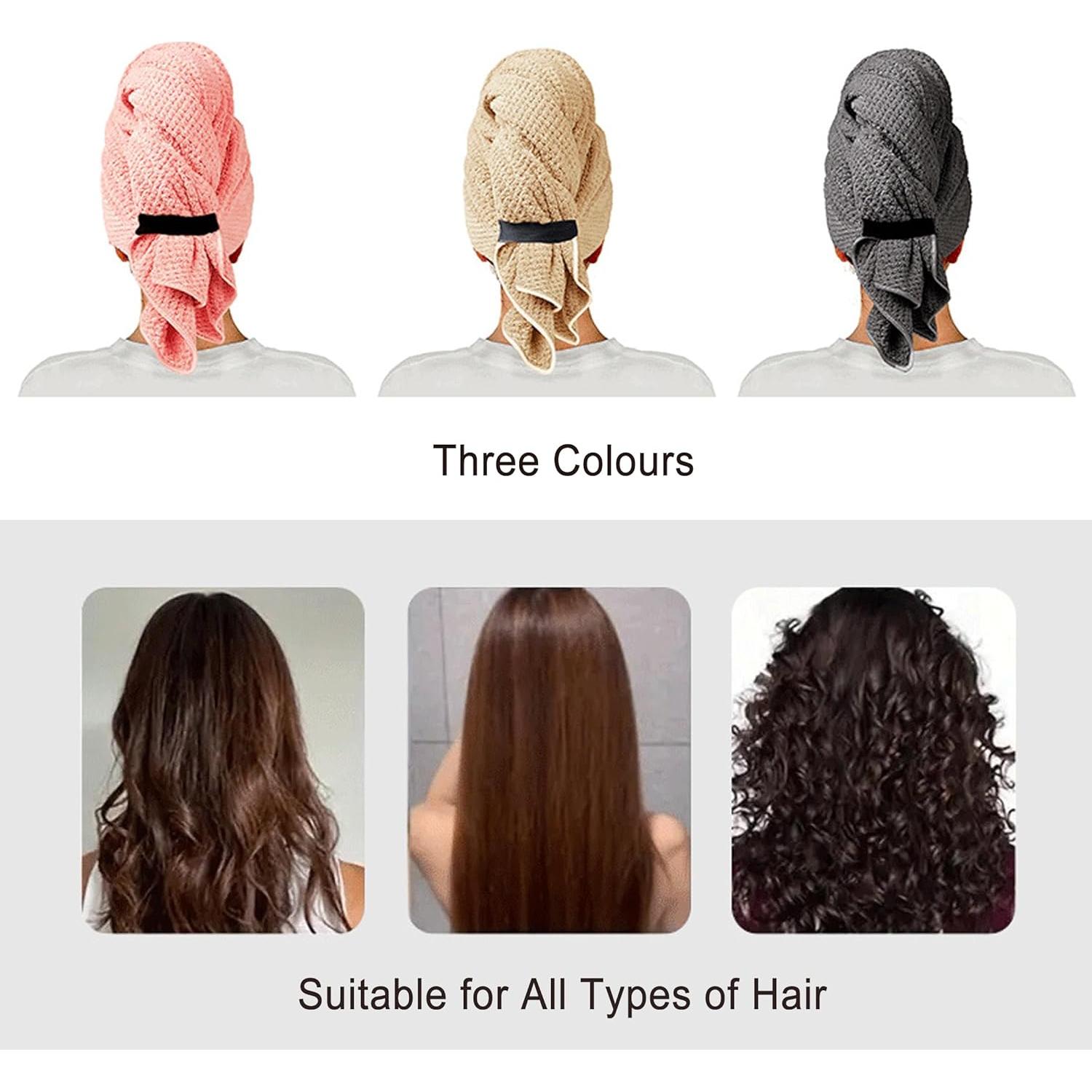 Toalla de Microfibra SURPRISE PIE Beige para Cabello Rizado 34x25 cm