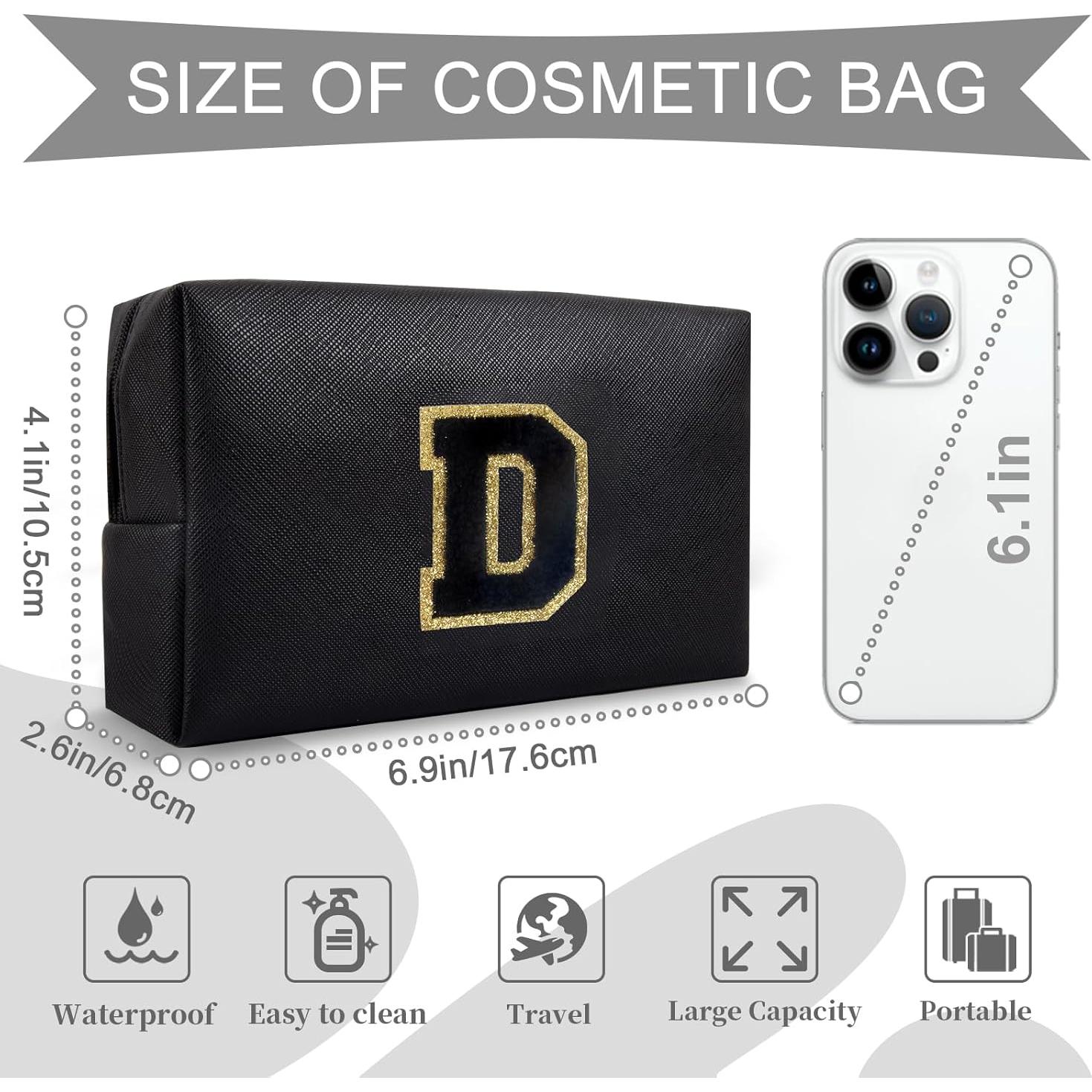 Bolsa de Maquillaje Personalizada ChaoGreat Letra D Negra