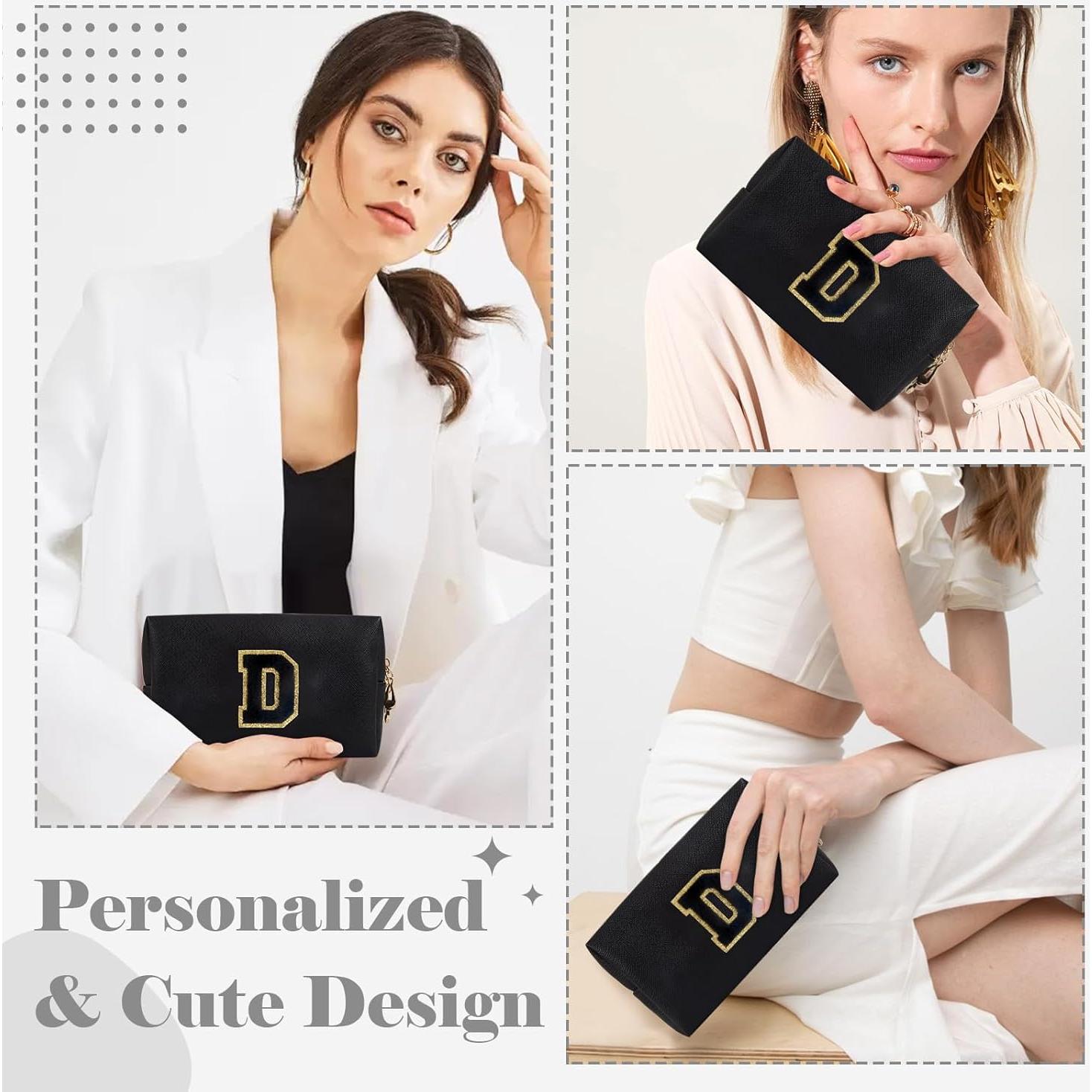 Bolsa de Maquillaje Personalizada ChaoGreat Letra D Negra