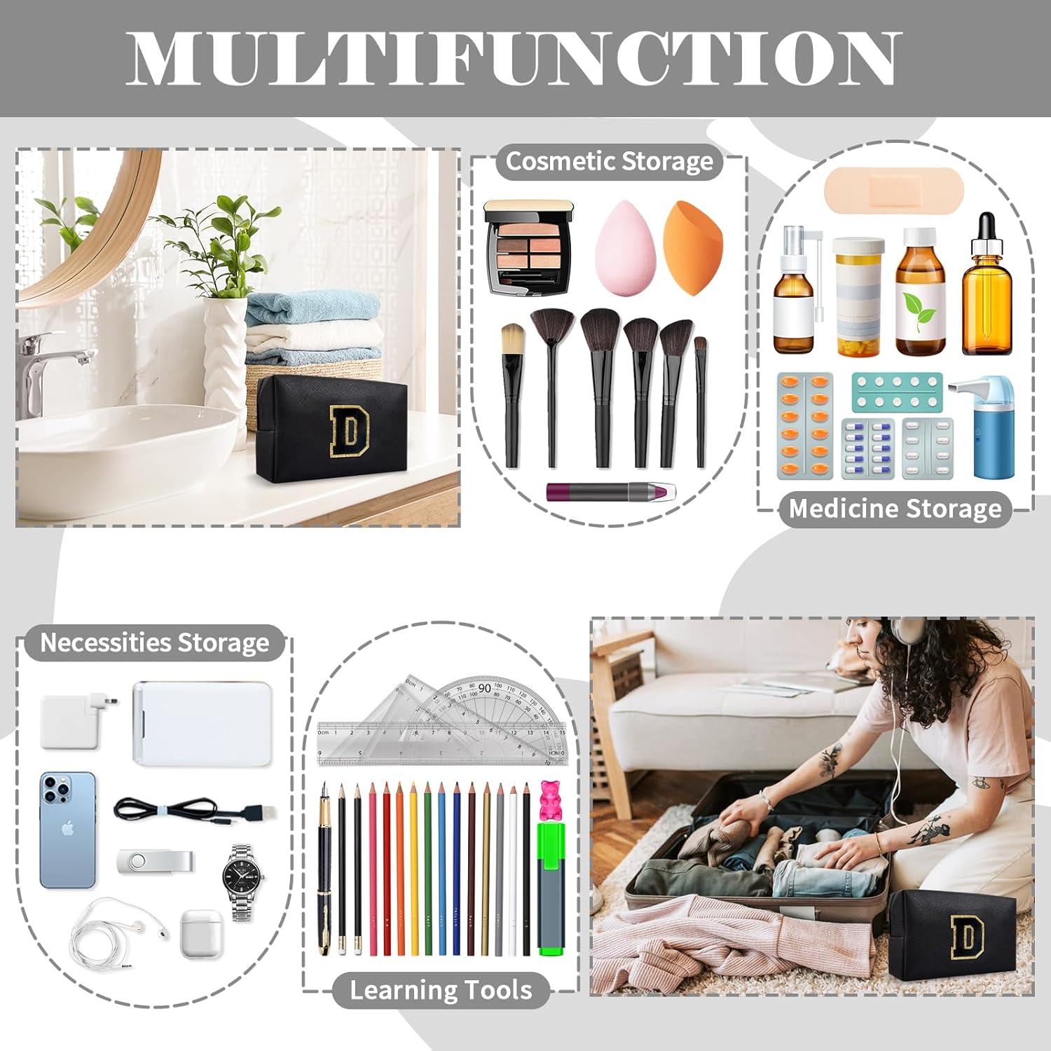 Bolsa de Maquillaje Personalizada ChaoGreat Letra D Negra