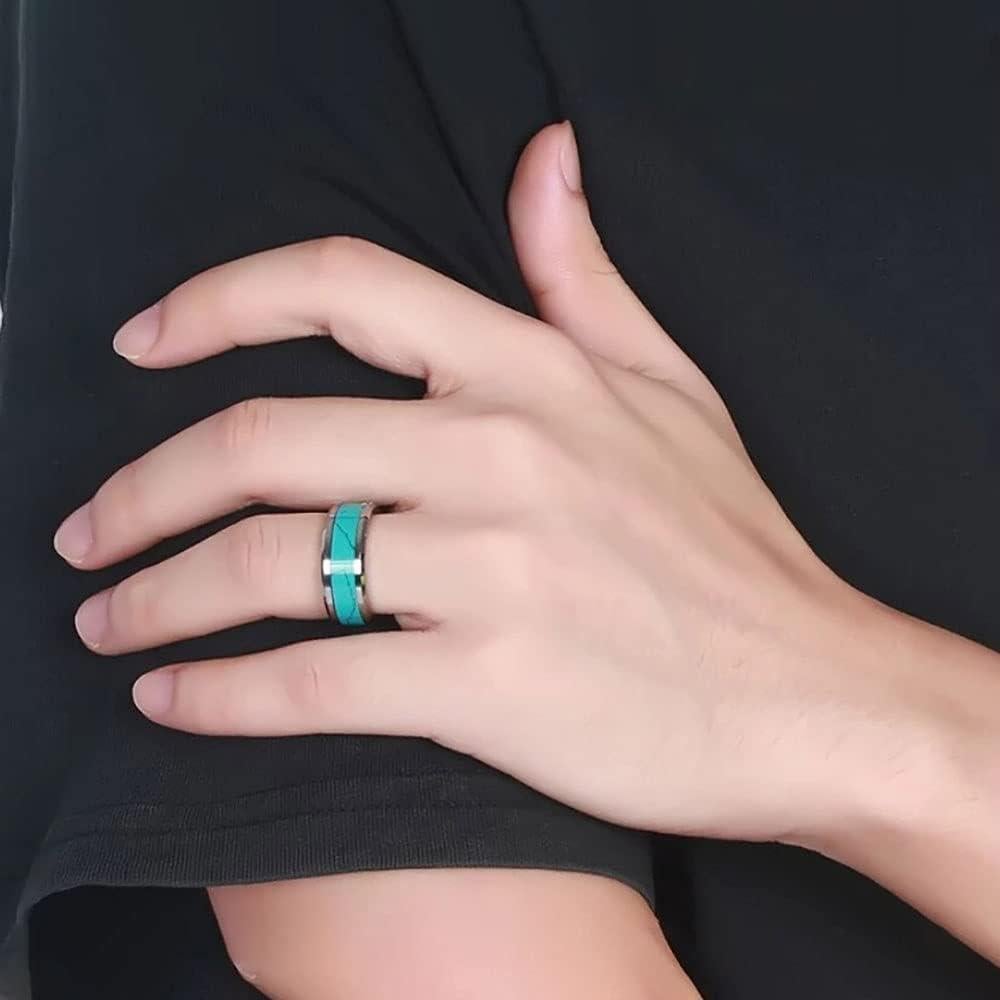 Anillo de Turquesa MYNENEY de Acero Inoxidable para Hombres