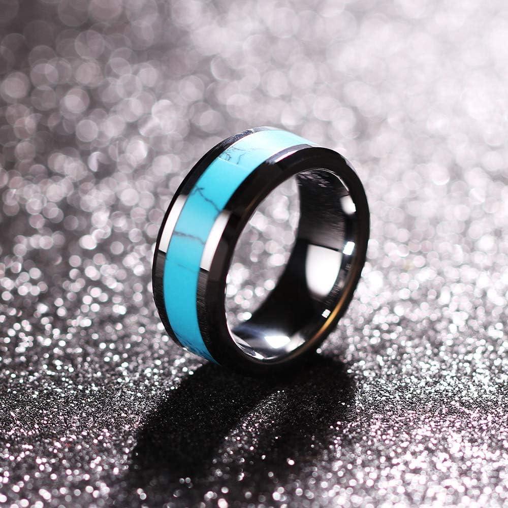 Anillo de Turquesa MYNENEY de Acero Inoxidable para Hombres