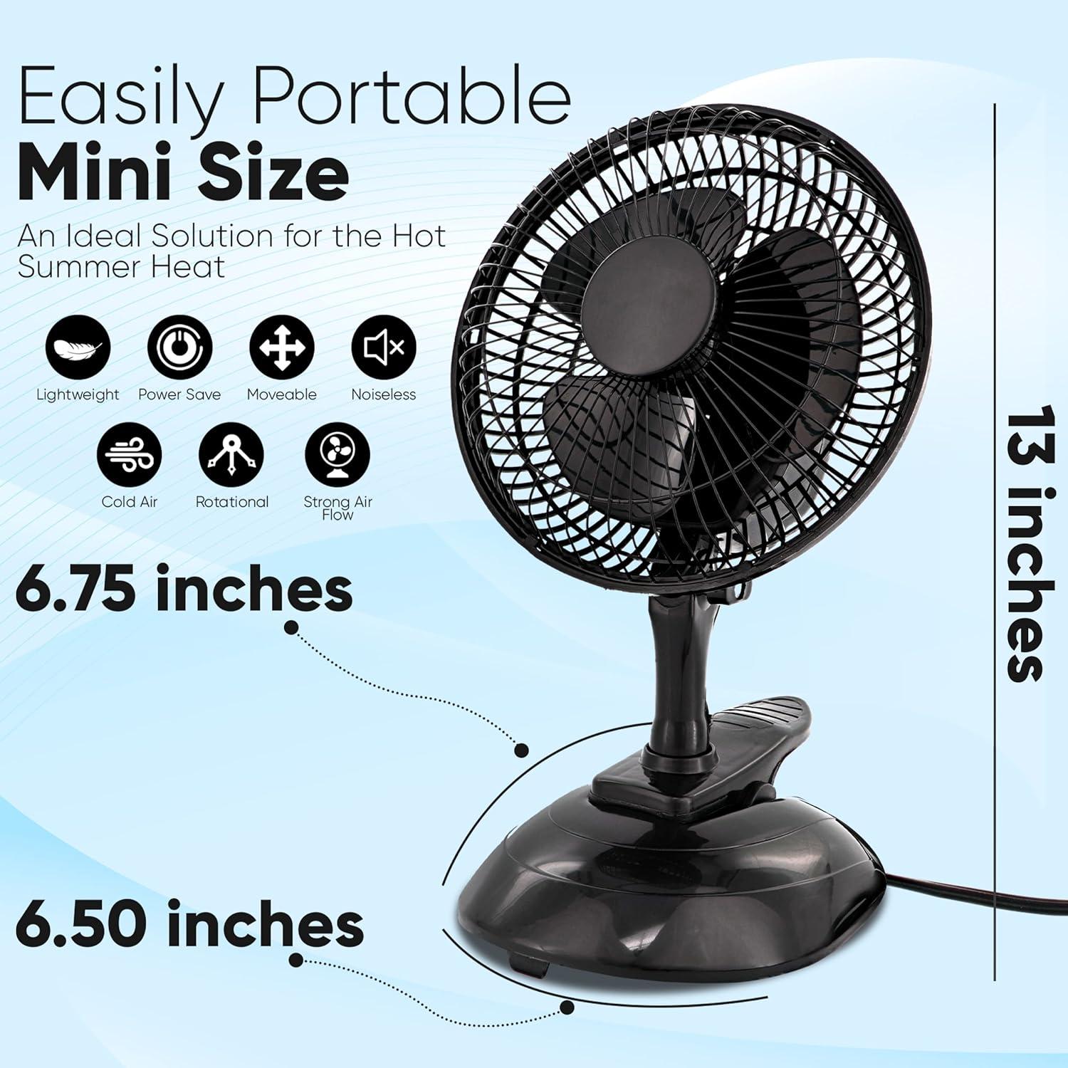 Ventilador de escritorio RamPro 6.35 cm 2 velocidades negro