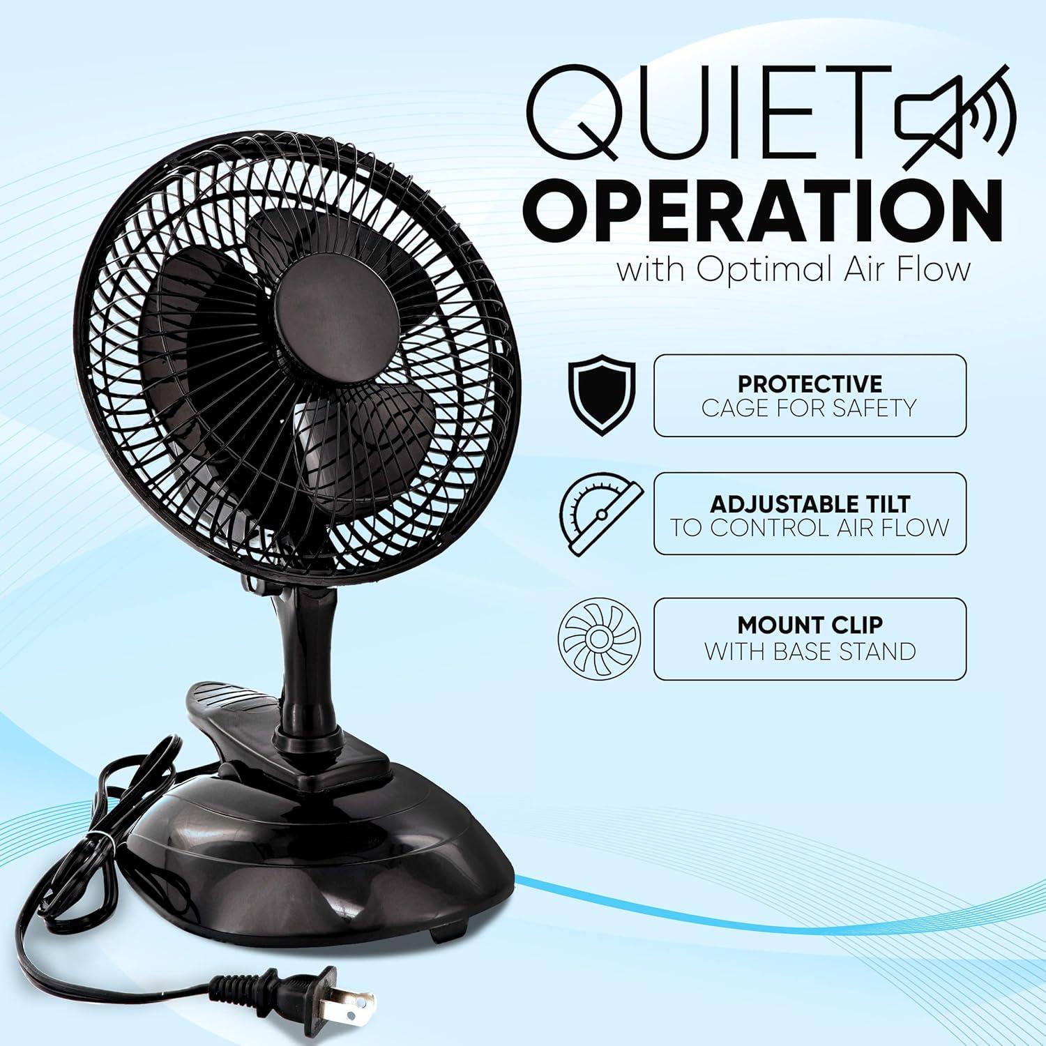 Ventilador de escritorio RamPro 6.35 cm 2 velocidades negro