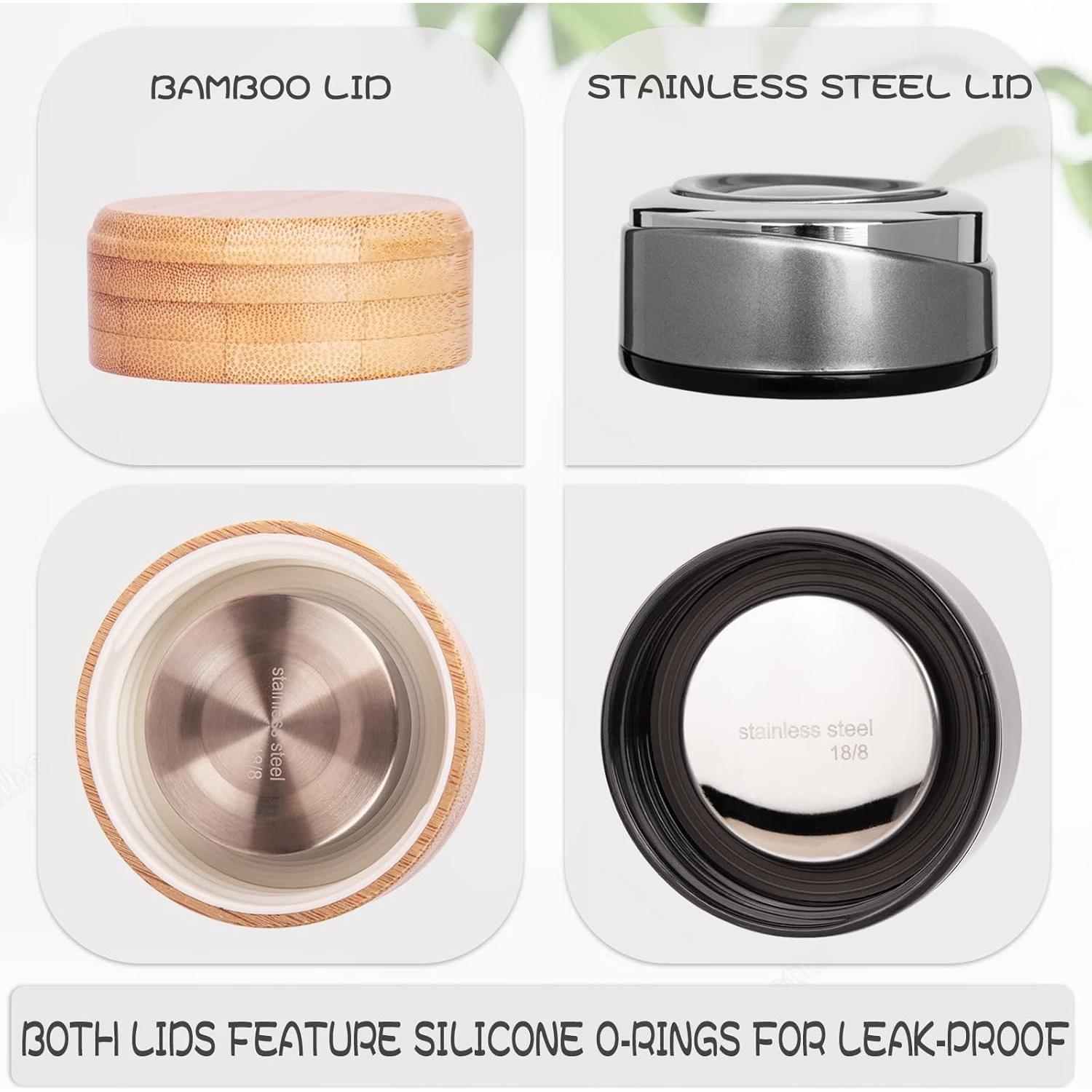 Botella de Agua de Vidrio Borosilicato Reeho 1L con Infusor y 2 Tapas