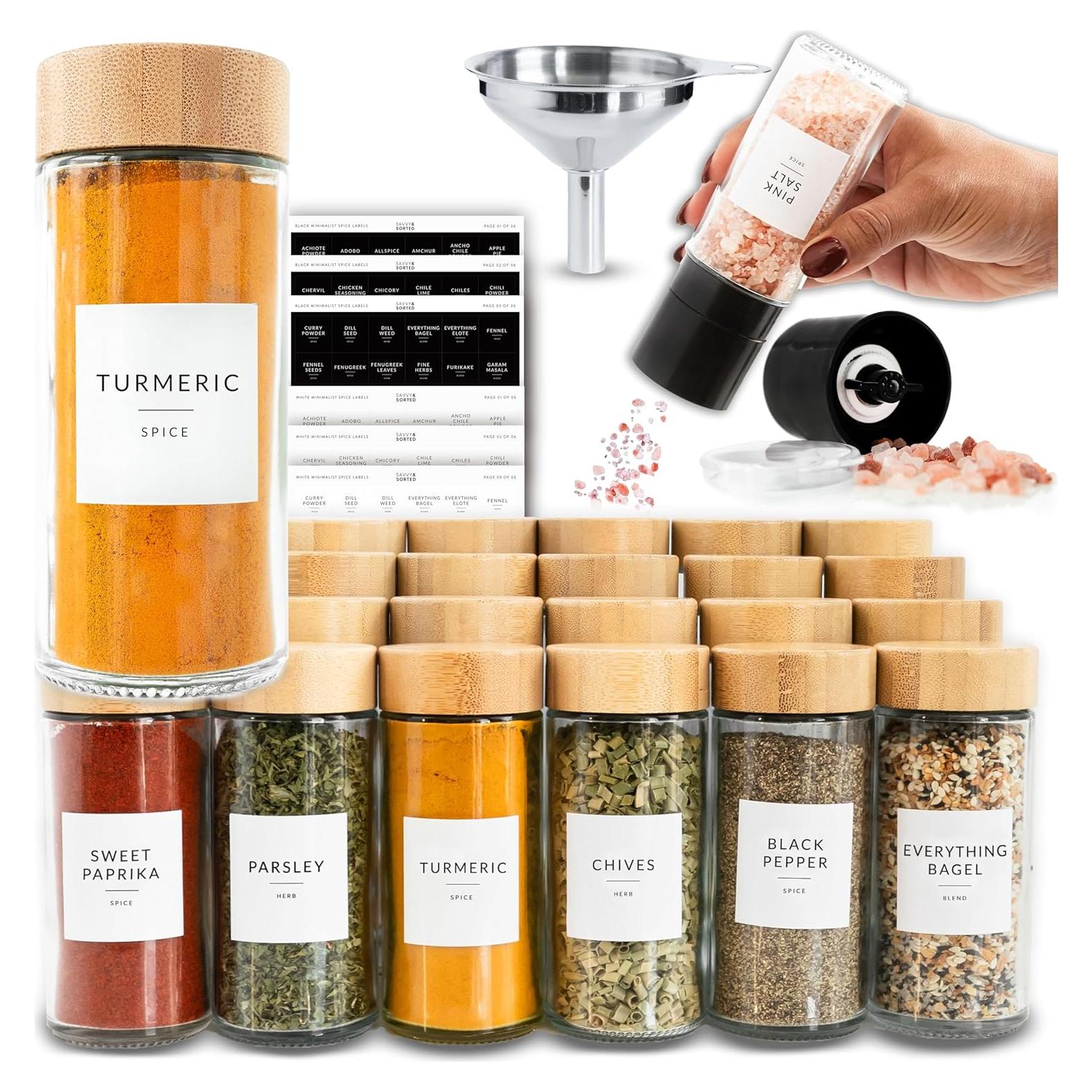 Set de 24 Tarros de Especias de Vidrio SAVVY & SORTED 118ml