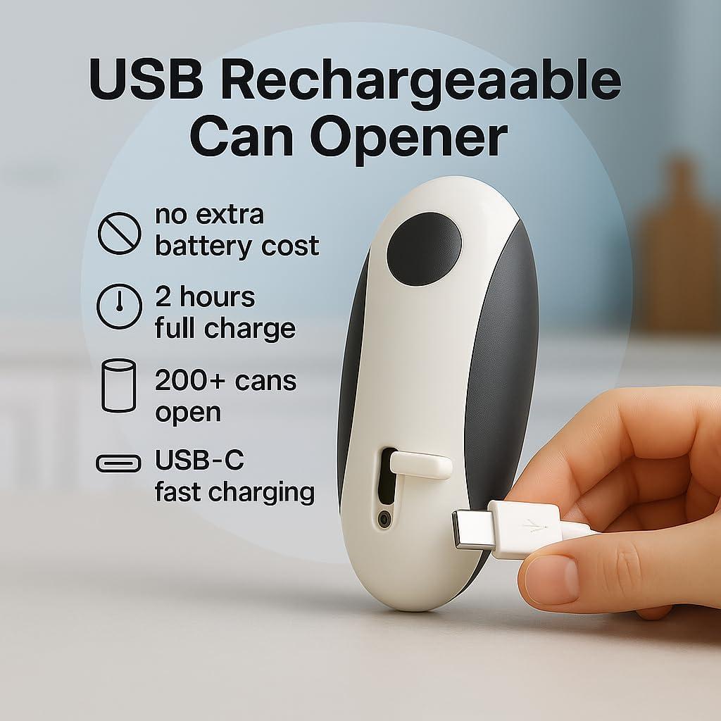 Abrelatas Eléctrico Recargable LEQOS Automático 425g Negro