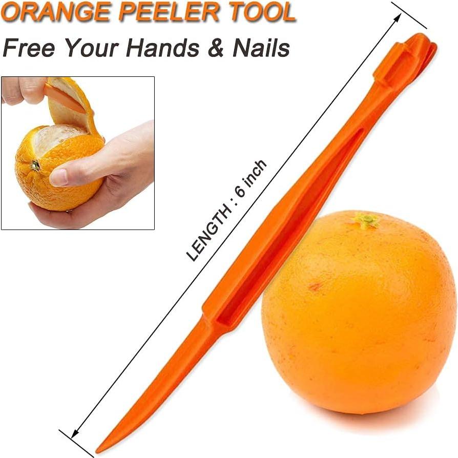 Orange Peeler tools Plastic Orange Peeler Citrus Remover Easy Open Citrus Lemon Citrus Peel Cutter Vegetable Slicer Fruit Tools Kitchen Gadgets (Orange 2 Pack)