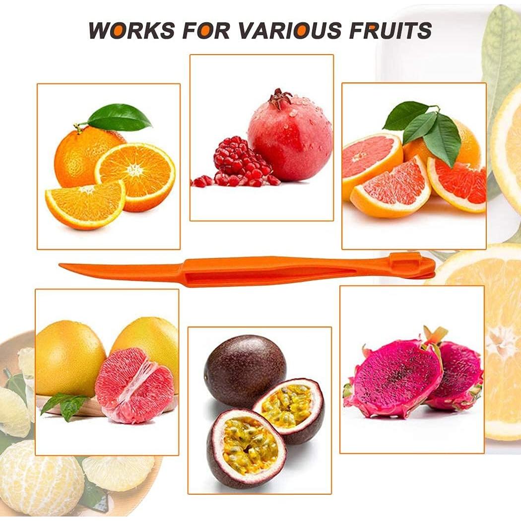 Orange Peeler tools Plastic Orange Peeler Citrus Remover Easy Open Citrus Lemon Citrus Peel Cutter Vegetable Slicer Fruit Tools Kitchen Gadgets (Orange 2 Pack)