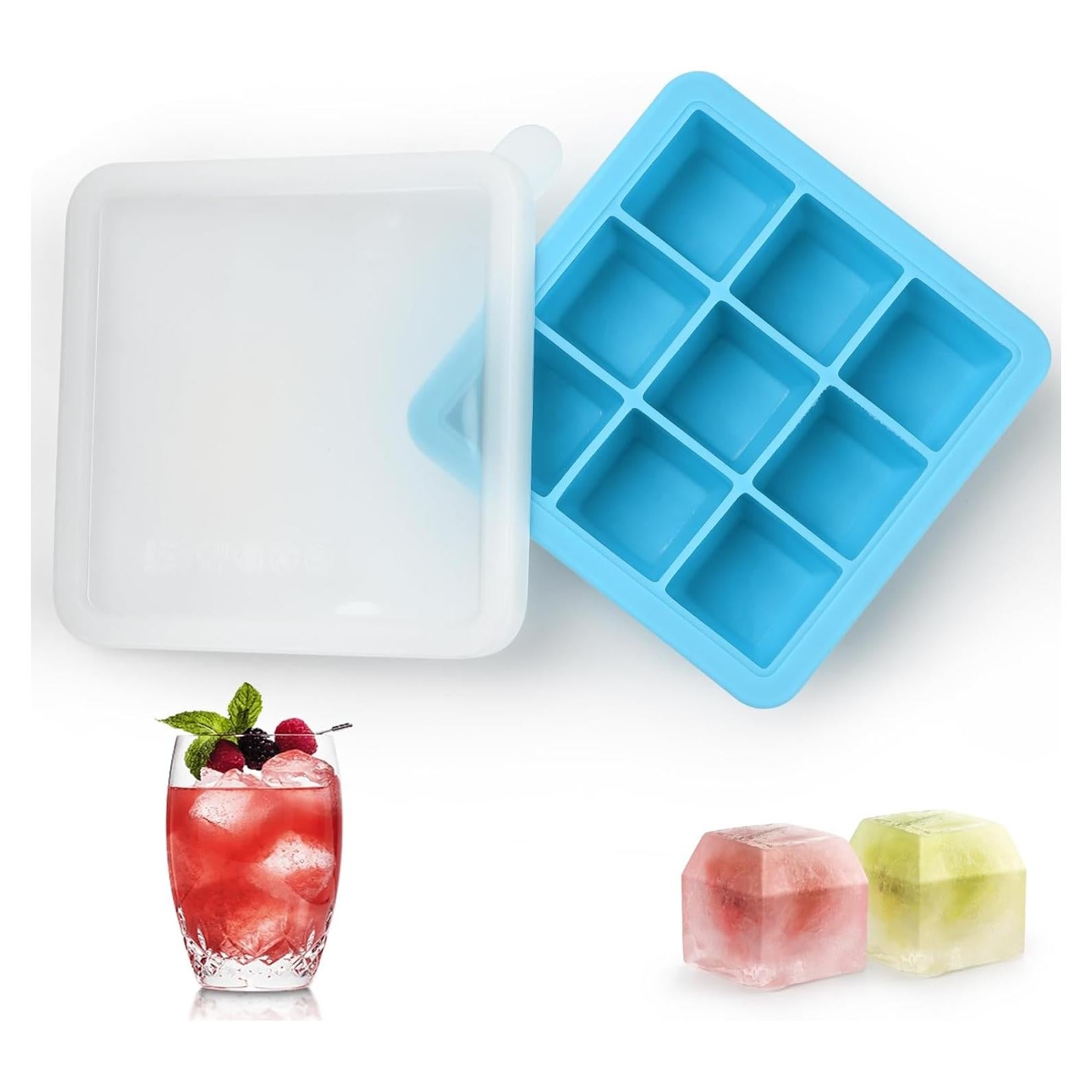 Bandeja de Hielo de Silicona Aibirui con Tapa 13.5x13.5 cm