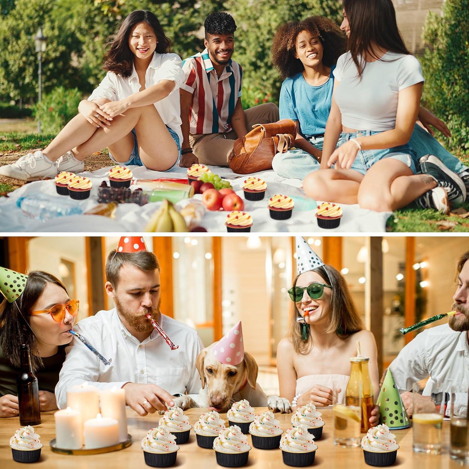 Gejoy 400 Tazas de Hornear de Aluminio 125 ml con Tapas